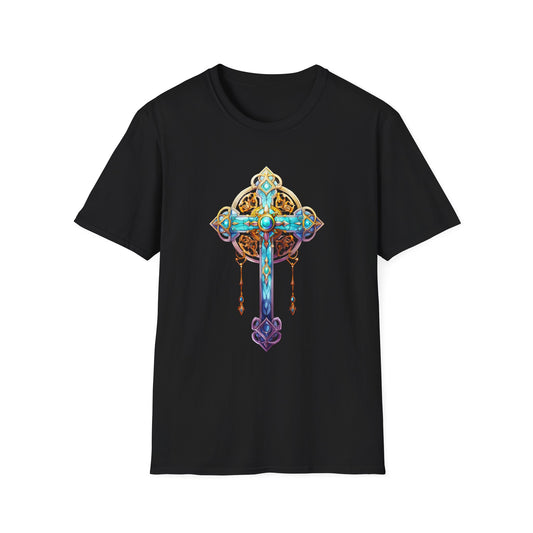 Ornate Cross T-Shirt — Colorful Jewel-Style Christian Tee