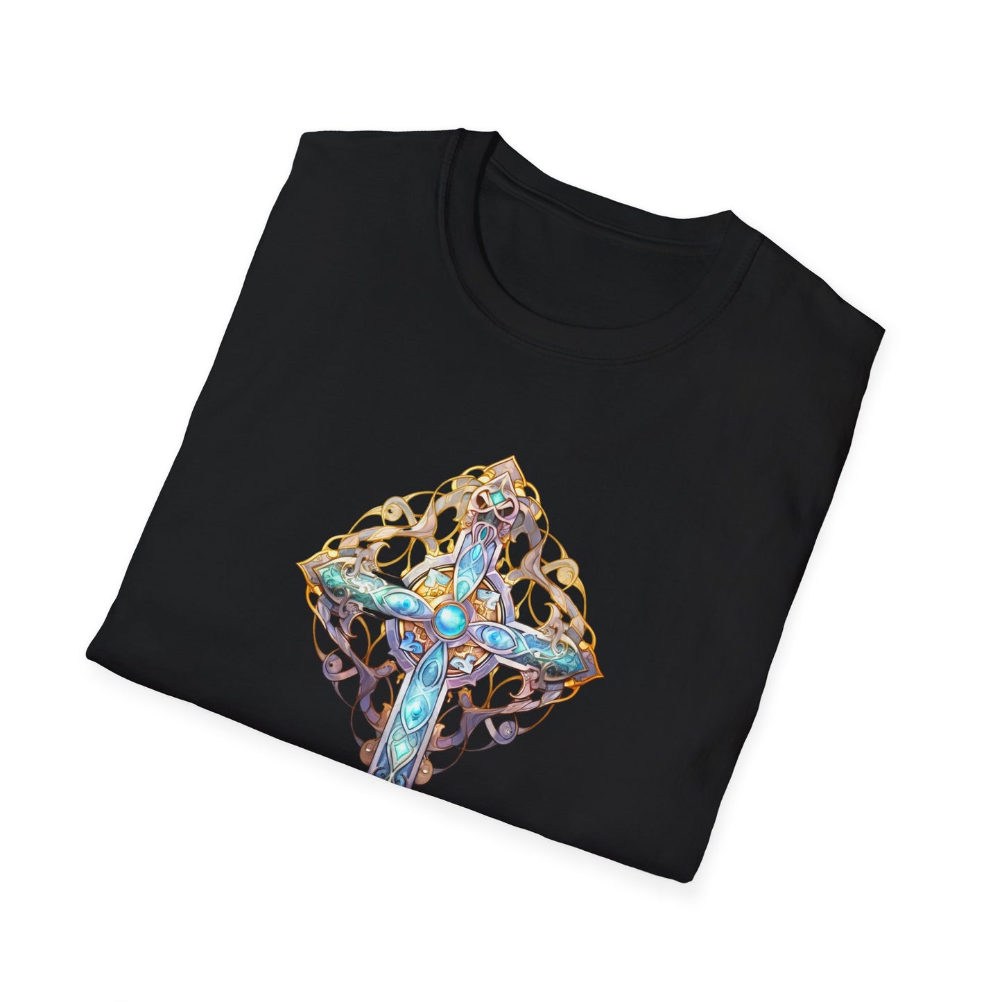 Ornate Stained Glass Cross T-Shirt