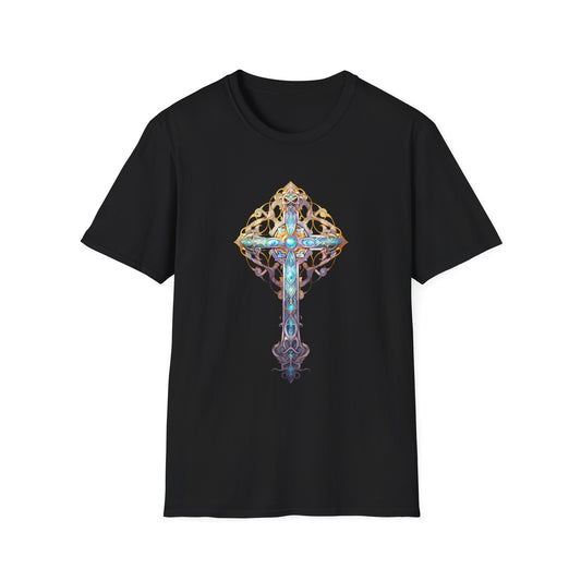 Ornate Stained Glass Cross T-Shirt