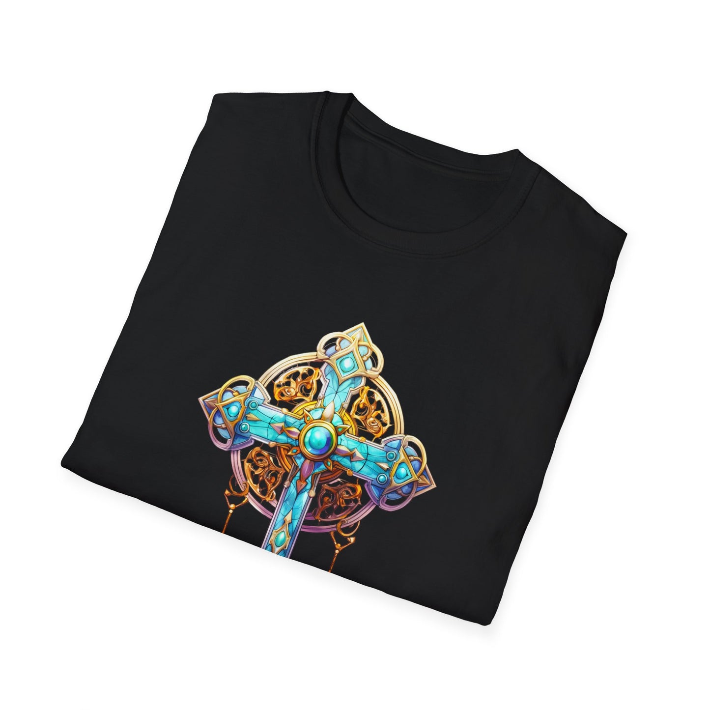 Ornate Cross T-Shirt — Colorful Jewel-Style Christian Tee