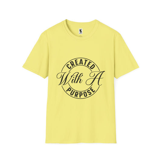 Inspirational Unisex Softstyle T-Shirt - 'Created With A Purpose'