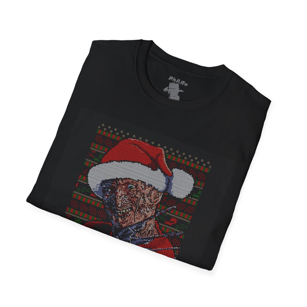 Funny Christmas Horror T-Shirt - 'He Knows When You Are Sleeping'