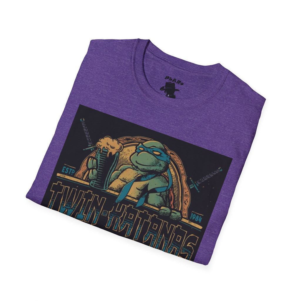 Retro Ninja Turtles T-Shirt - Twin Katanas Design