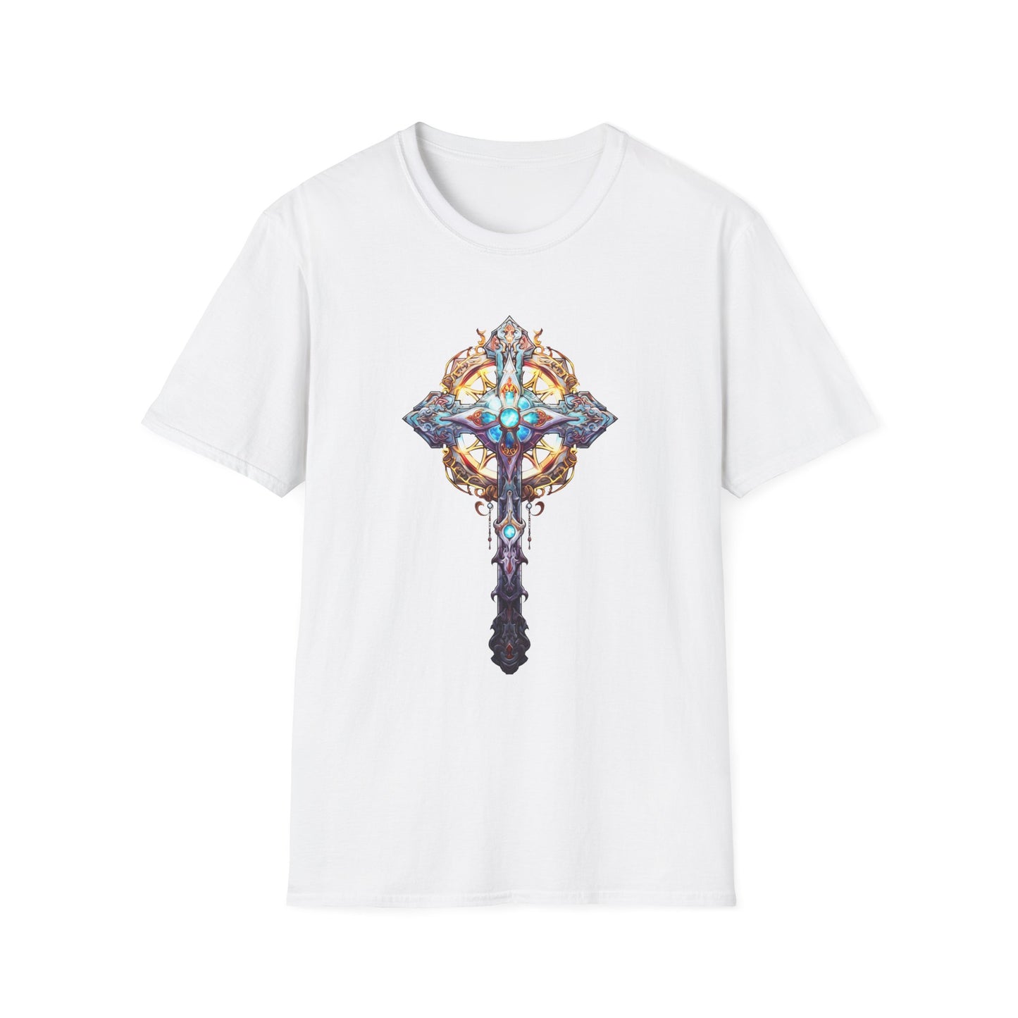 Mystic Crystal Cross T-Shirt — Ornate Fantasy Keyblade Design