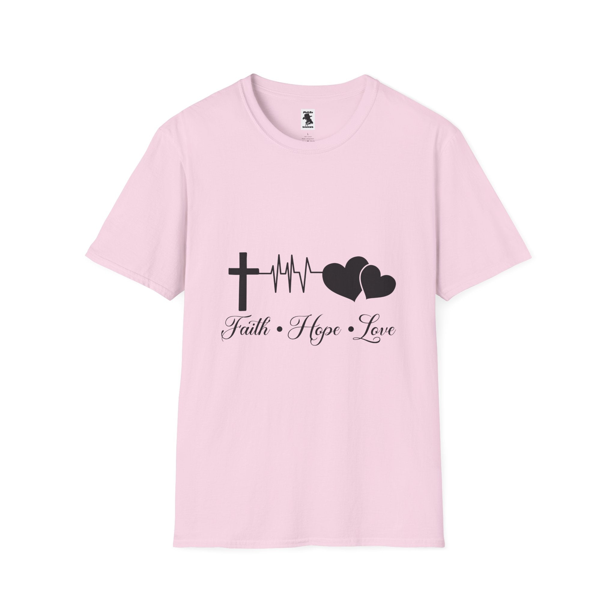 Faith Hope Love Unisex Softstyle T-Shirt - Inspirational Graphic Tee