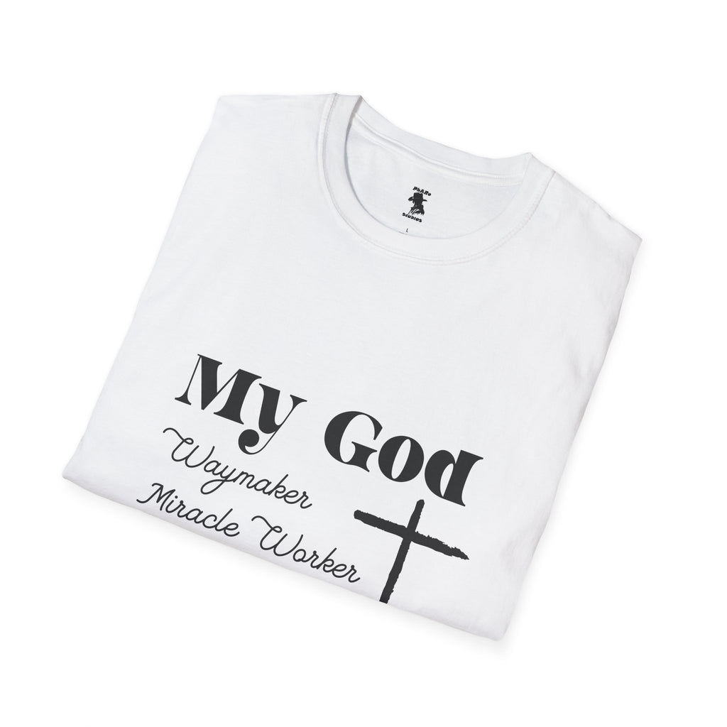 Inspirational Christian T-Shirt - My God Waymaker, Miracle Worker, Promise Keeper