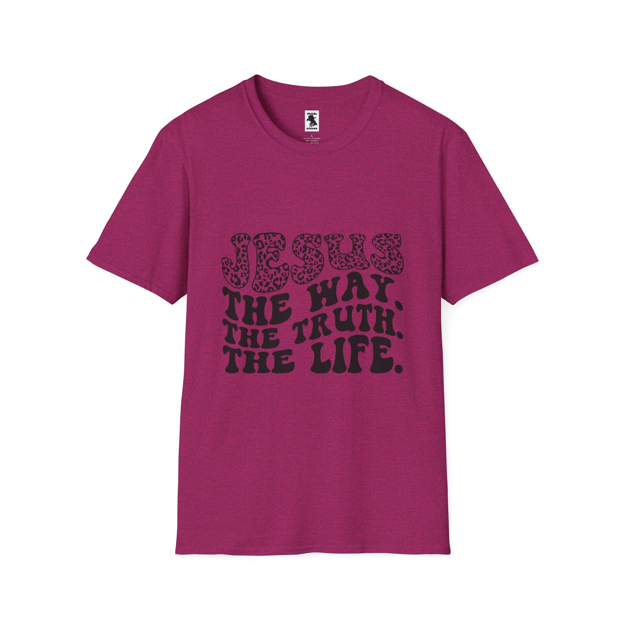 Inspirational Unisex Softstyle T-Shirt: 'Jesus - The Way, The Truth, The Life'