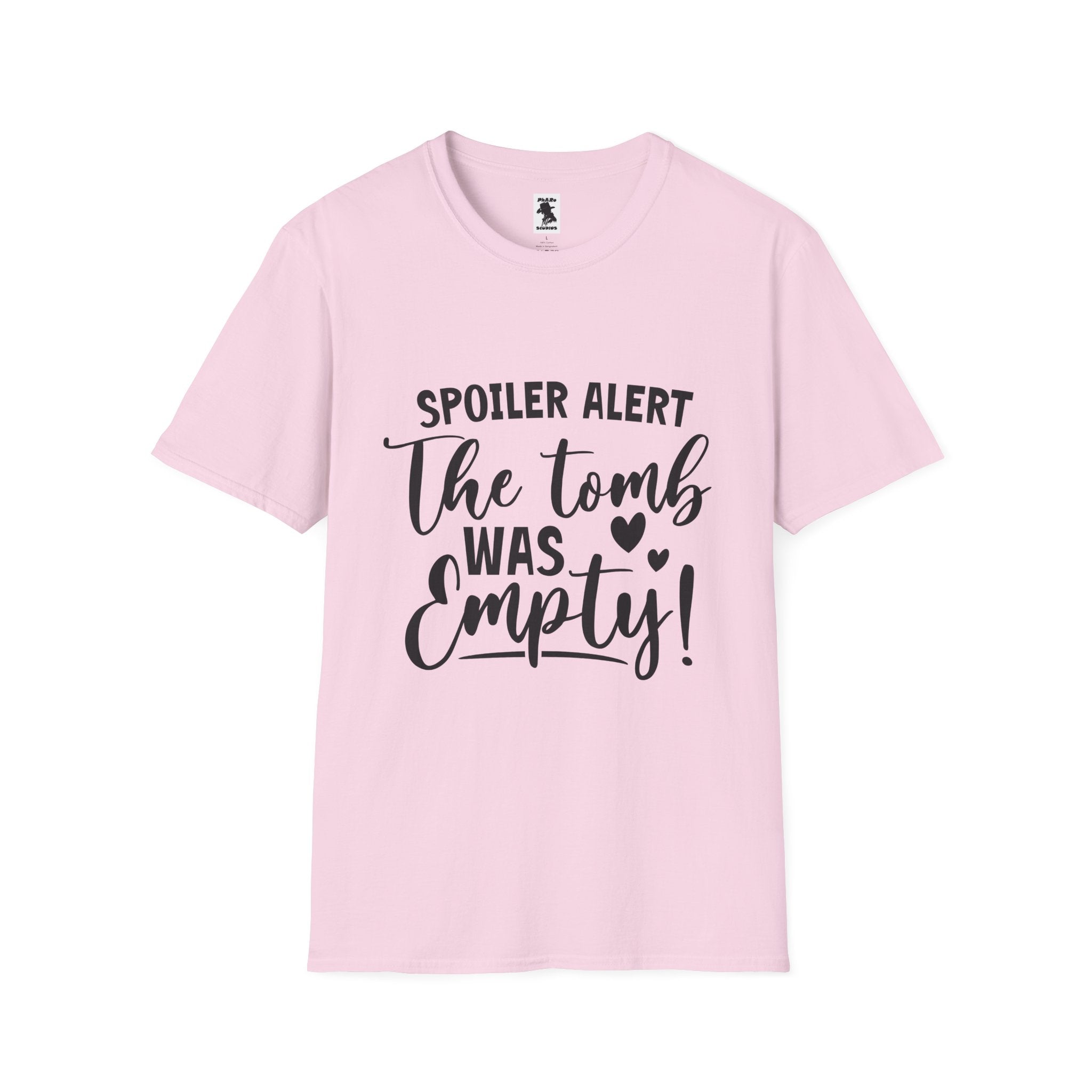 'Spoiler Alert: The Tomb Was Empty' Unisex Softstyle T-Shirt - Perfect for Easter and Celebrations!