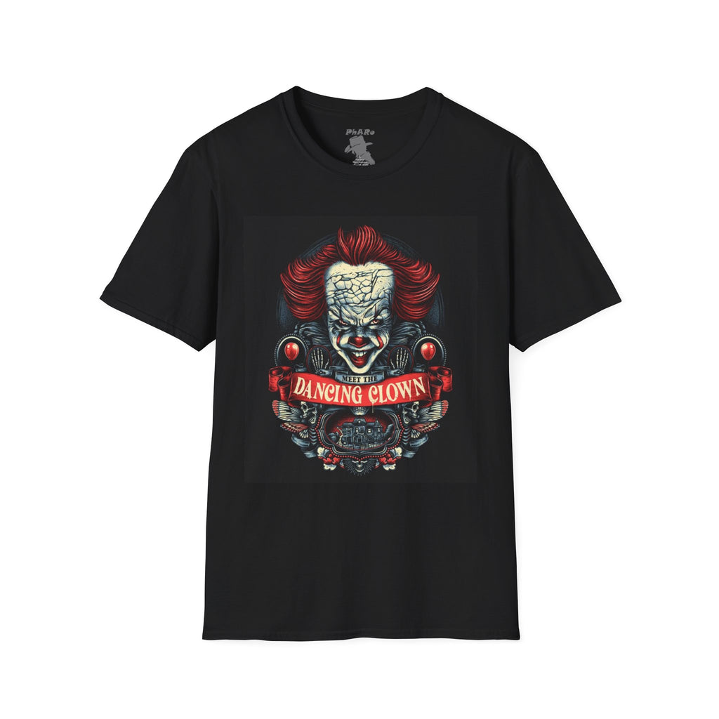 Dancing Clown Graphic Unisex T-Shirt - Perfect for Horror Fans