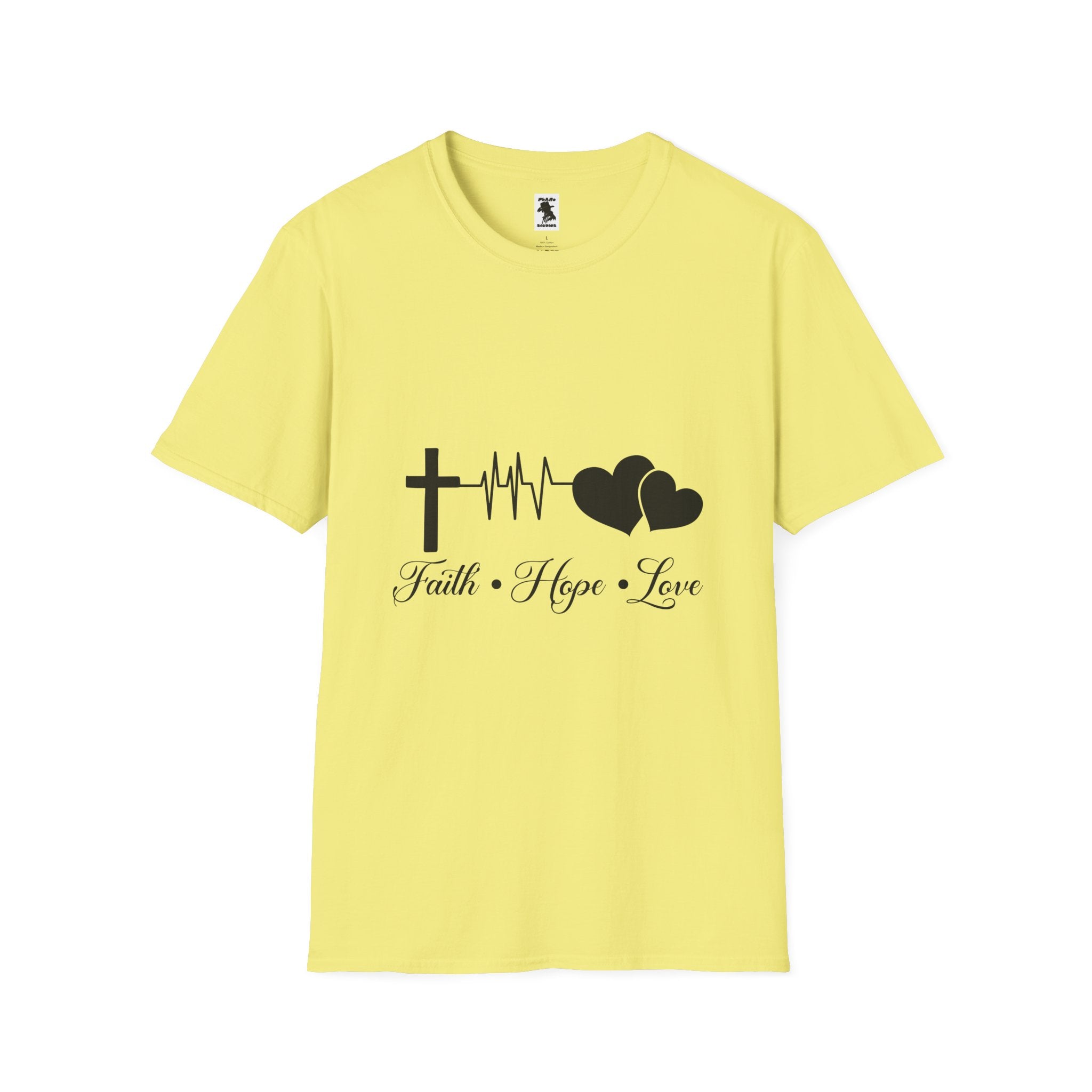 Faith Hope Love Unisex Softstyle T-Shirt - Inspirational Graphic Tee