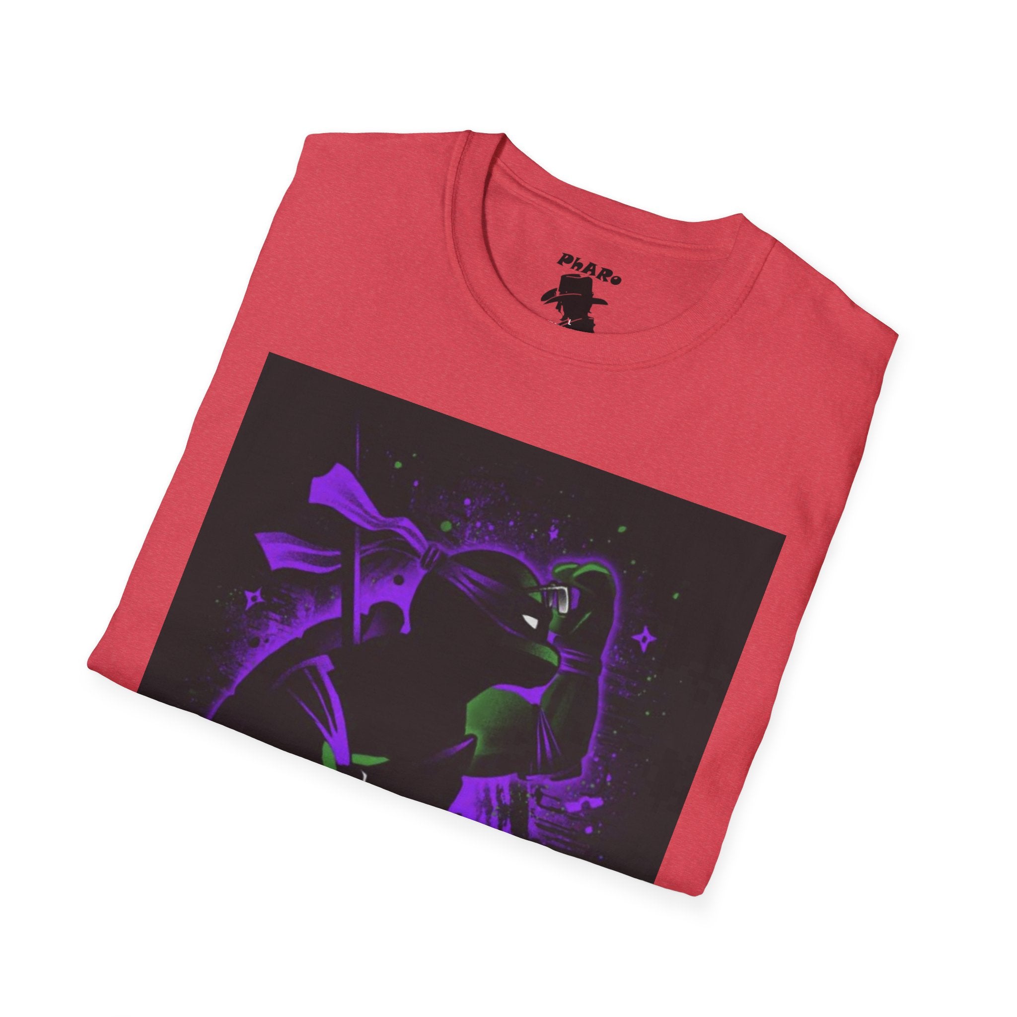 Bold Graphic Unisex T-Shirt - Edgy Design with Purple and Green Elements