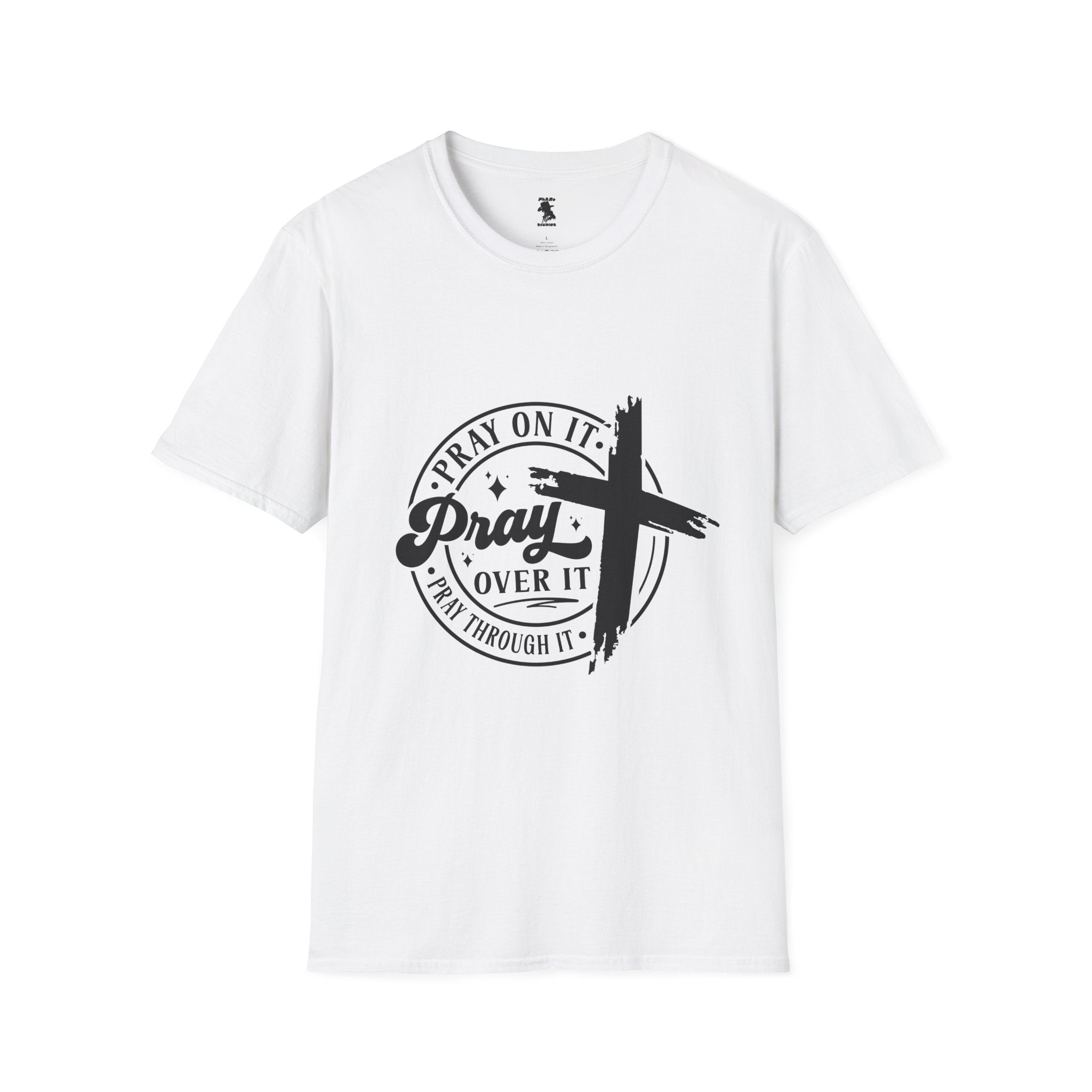 Inspirational Unisex Softstyle T-Shirt - "Pray On It, Pray Through It"