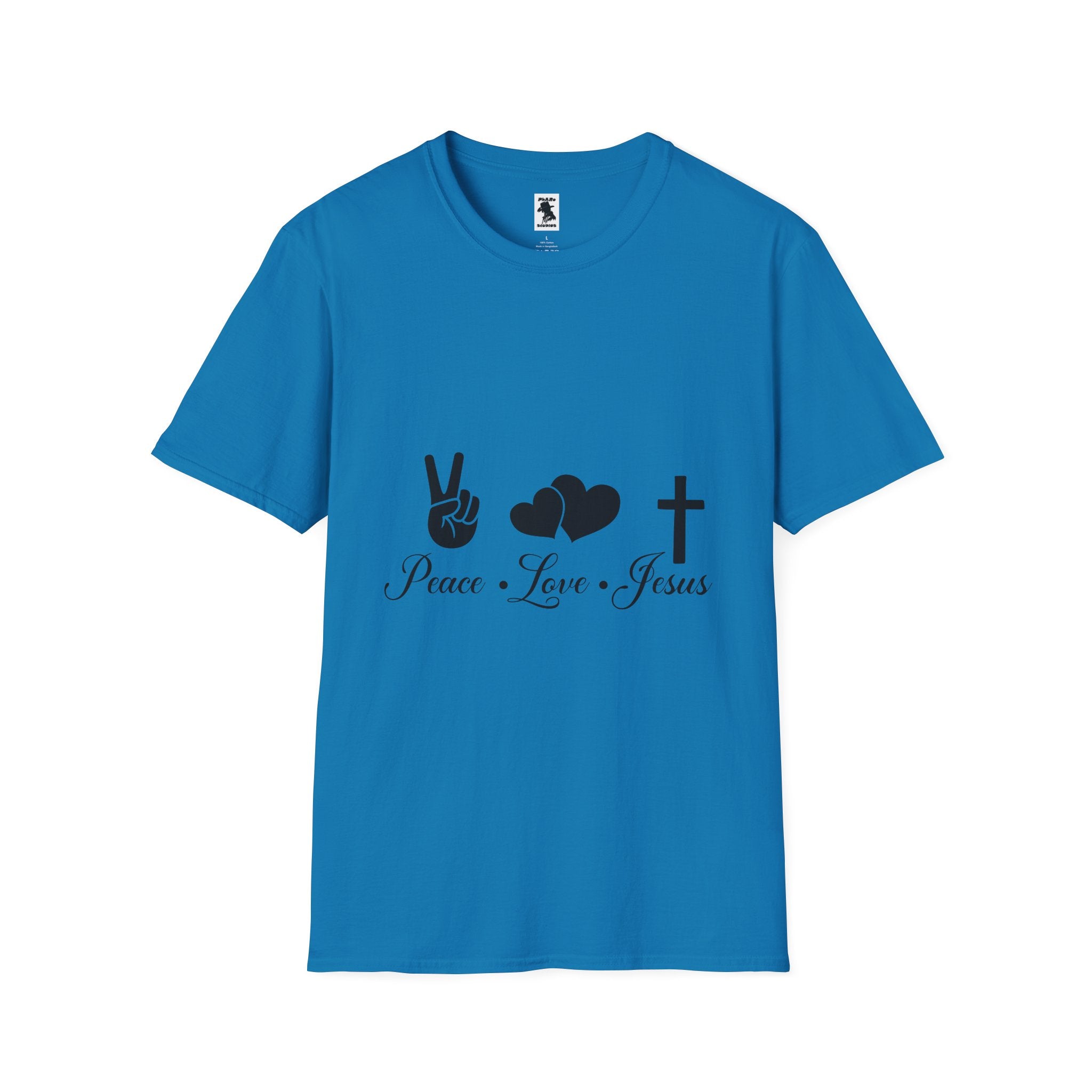 Peace Love Jesus T-Shirt | Unisex Softstyle Tee for Faith & Unity
