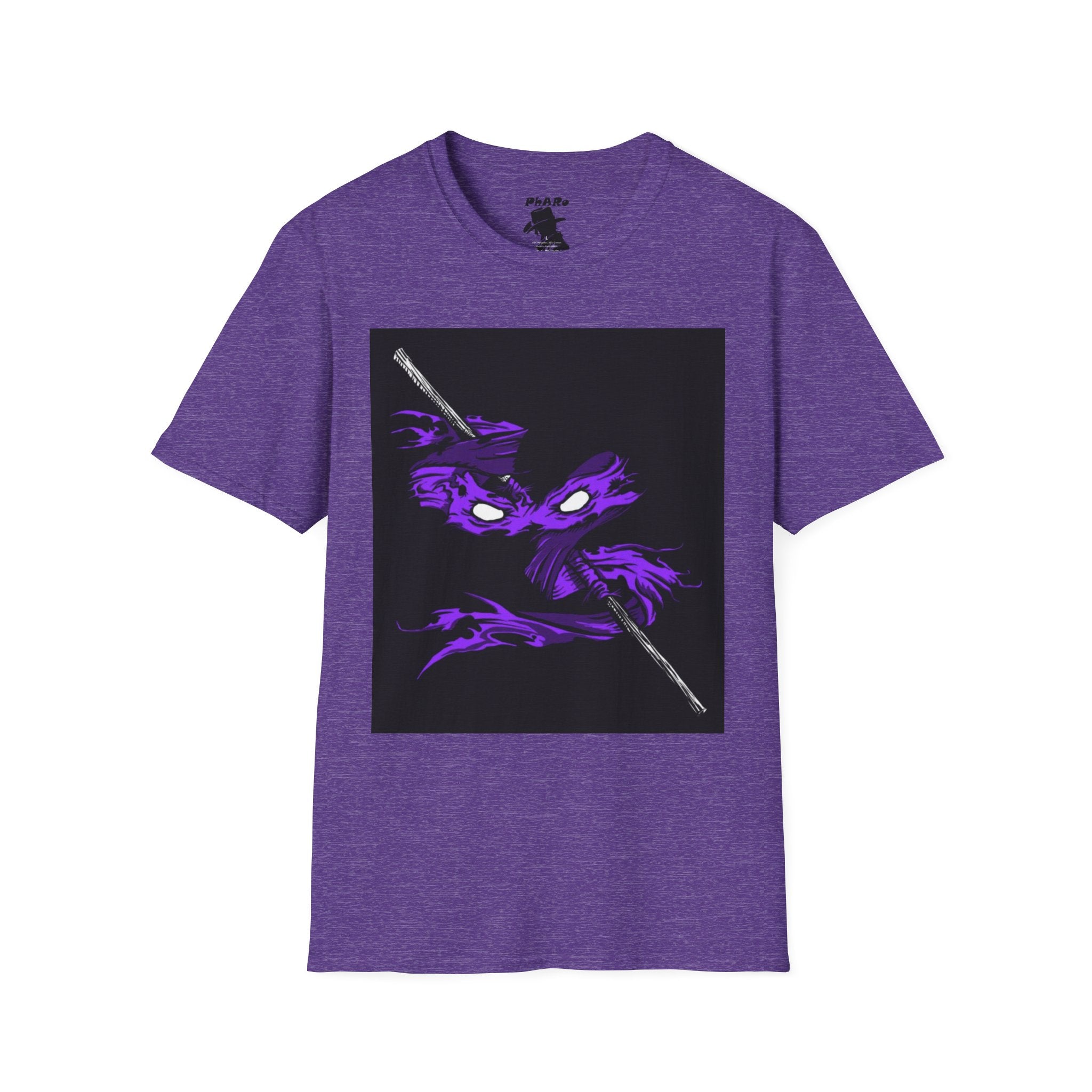 Unisex Softstyle T-Shirt - Bold Purple Turtle Graphic Design