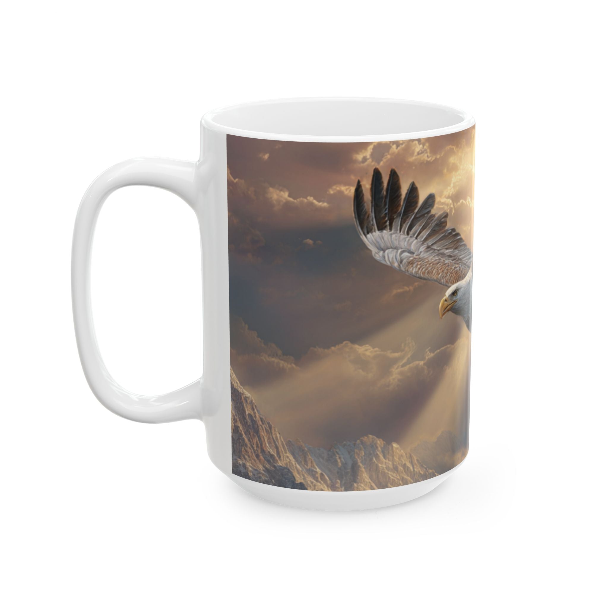 Patriots of Courage Ceramic Mug - Nature Lover Gift, Wildlife Decor, Coffee Mug for Bird Enthusiasts, Imagery of Freedom, Nature Coffee Cup
