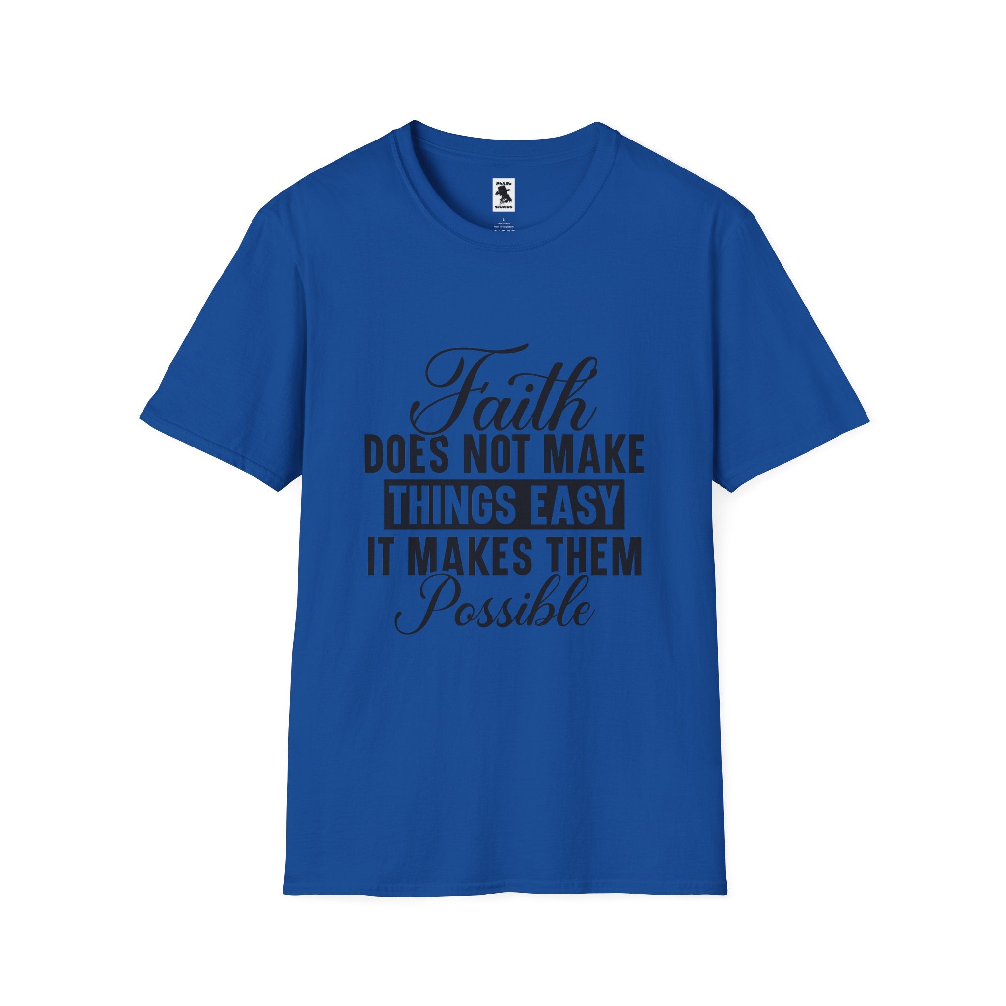 Inspirational Faith T-Shirt: 'Faith Makes Things Possible' - Unisex Softstyle Tee