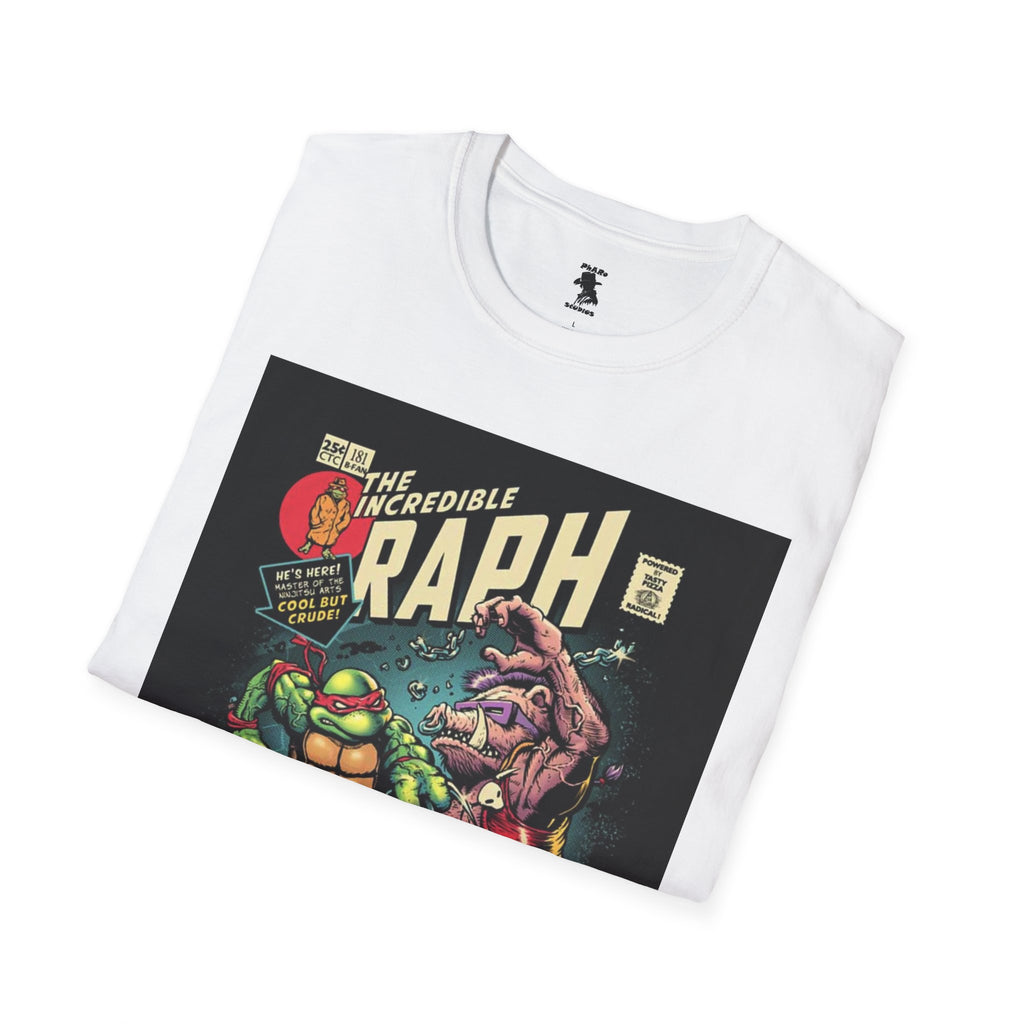 Unisex Softstyle T-Shirt - Retro Comic Raph Design