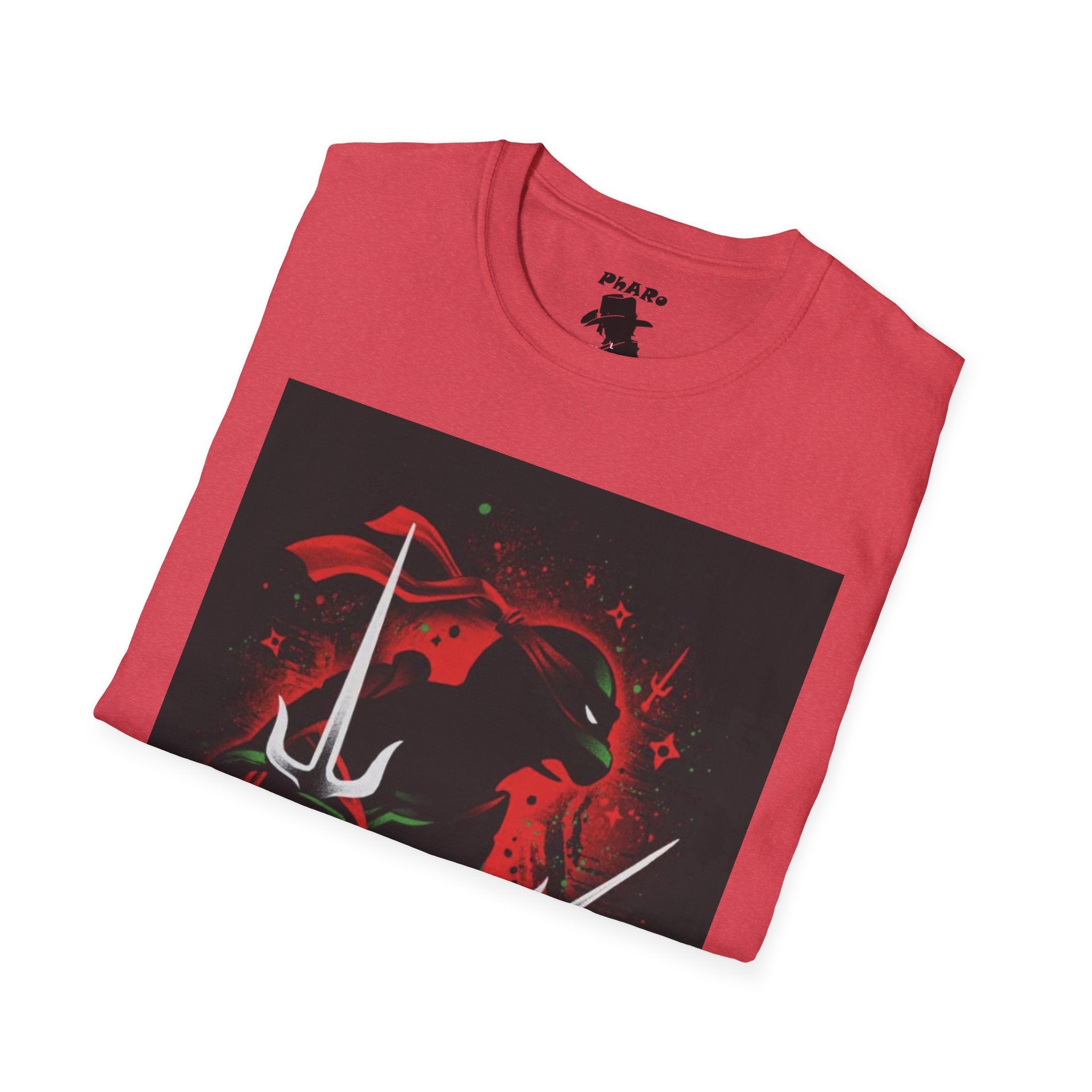 Bold Graphic Unisex T-Shirt - Edgy Design with Red and Green Elements