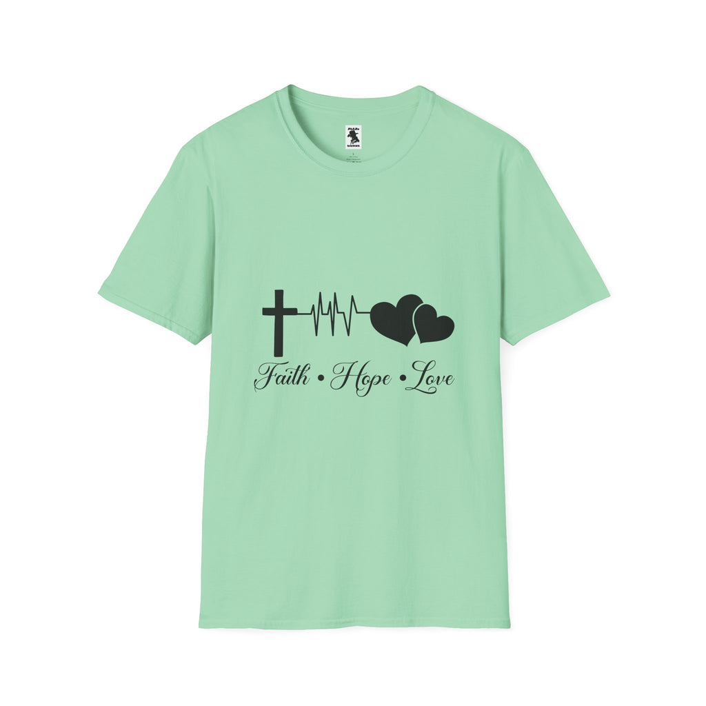 Faith Hope Love Unisex Softstyle T-Shirt - Inspirational Graphic Tee