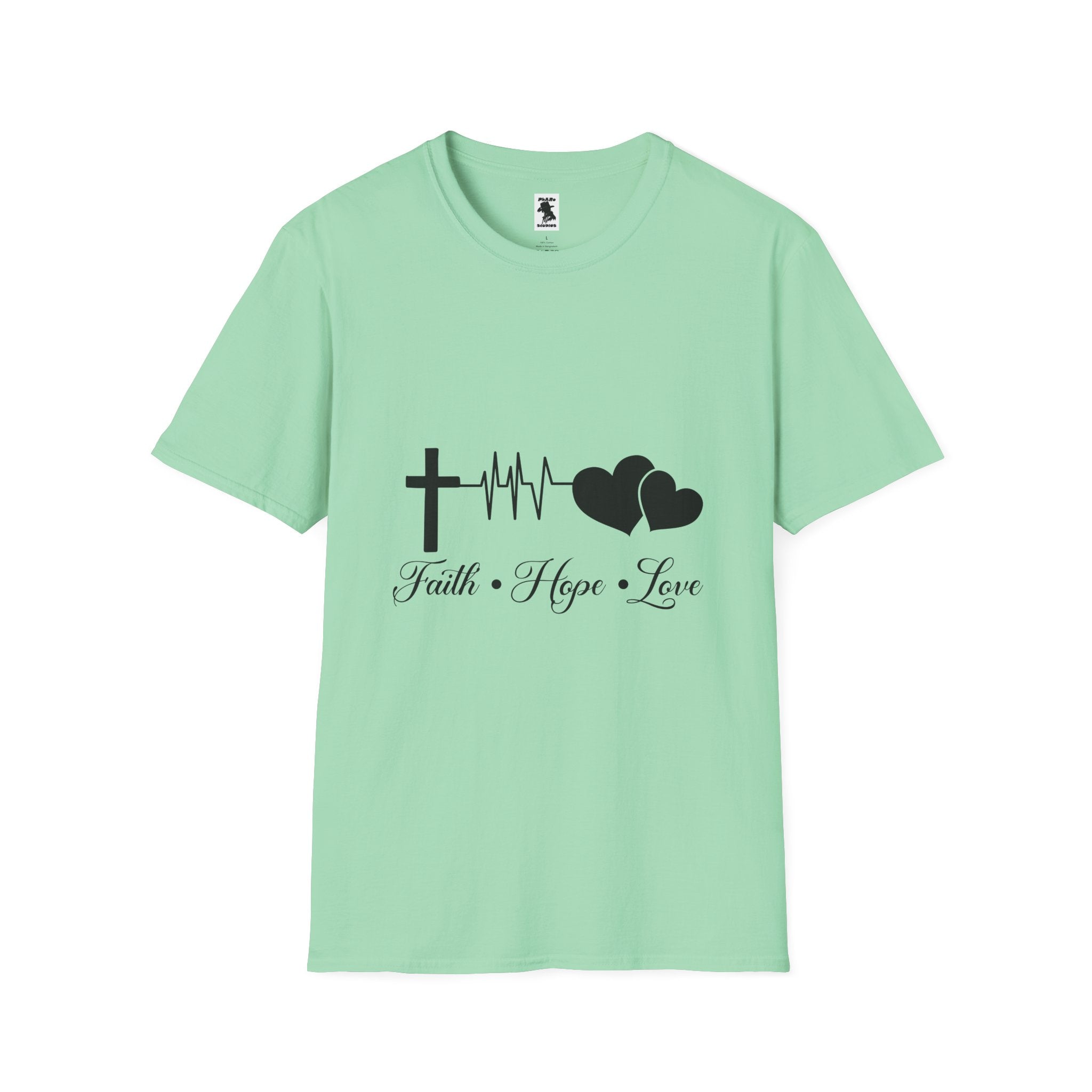 Faith Hope Love Unisex Softstyle T-Shirt - Inspirational Graphic Tee