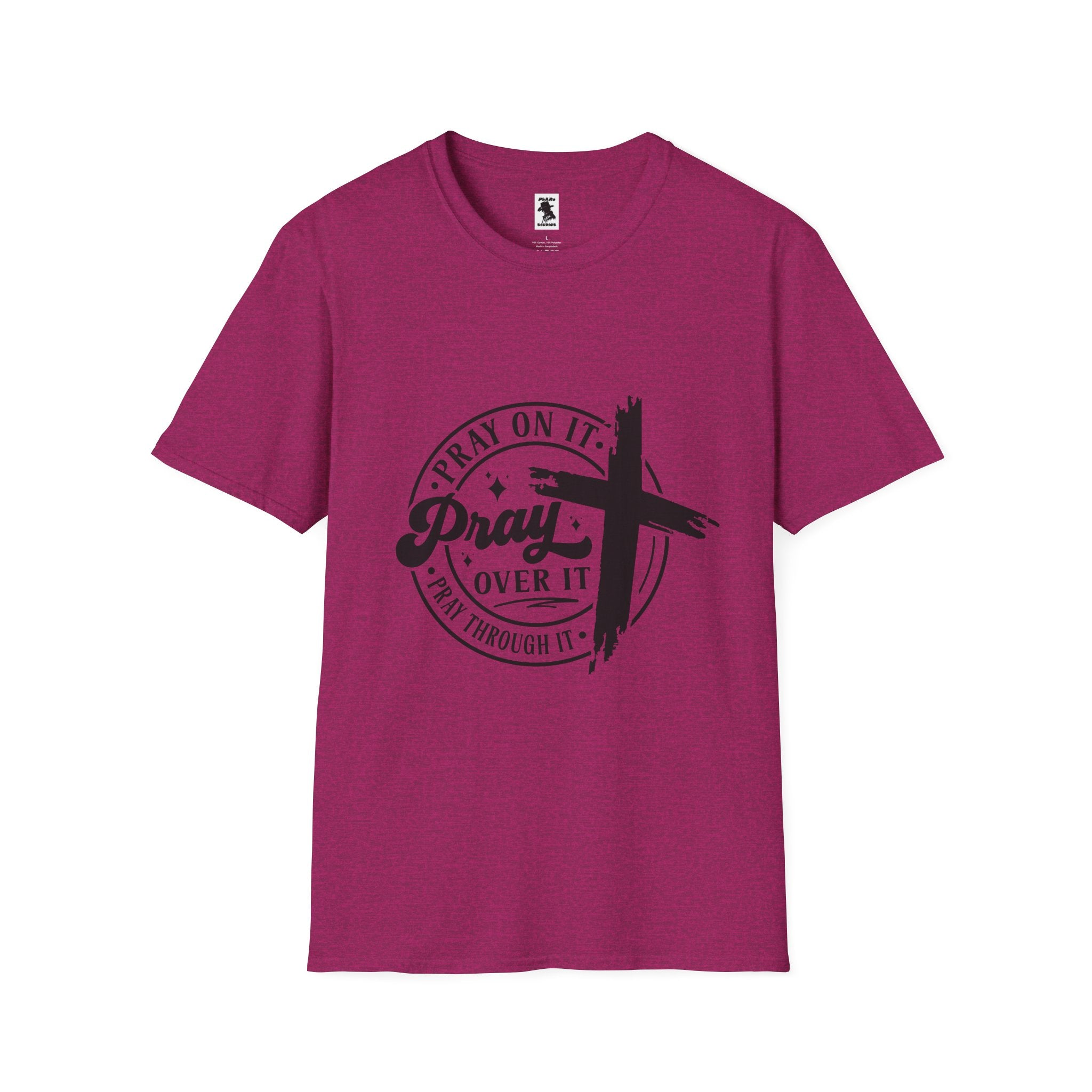 Inspirational Unisex Softstyle T-Shirt - "Pray On It, Pray Through It"