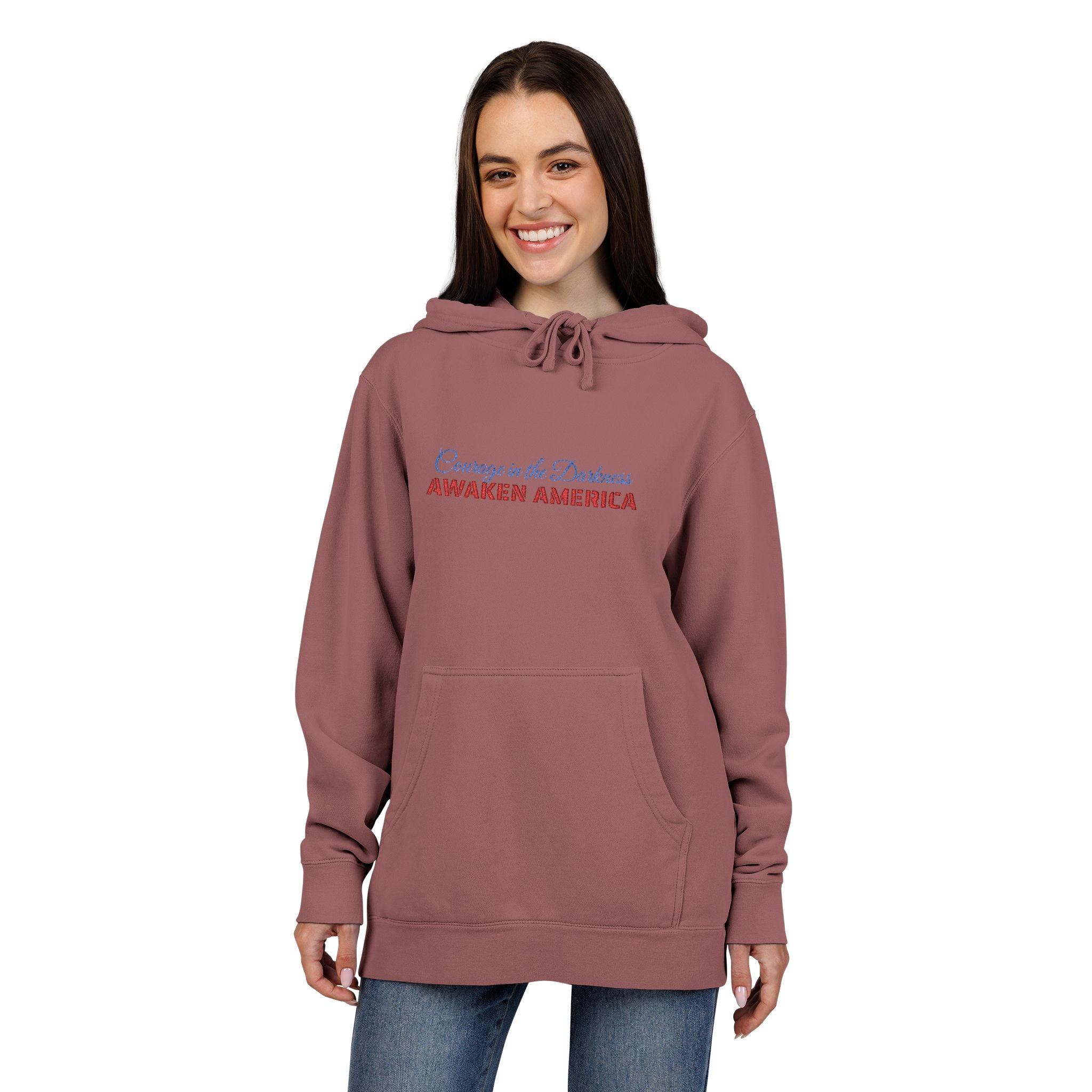 Courage in the Darkness Cozy Embroidered Hoodie for Casual Style, Perfect Gift for Birthdays, Holidays, or Casual Outings, Unisex Fashion, Comfortable Wear