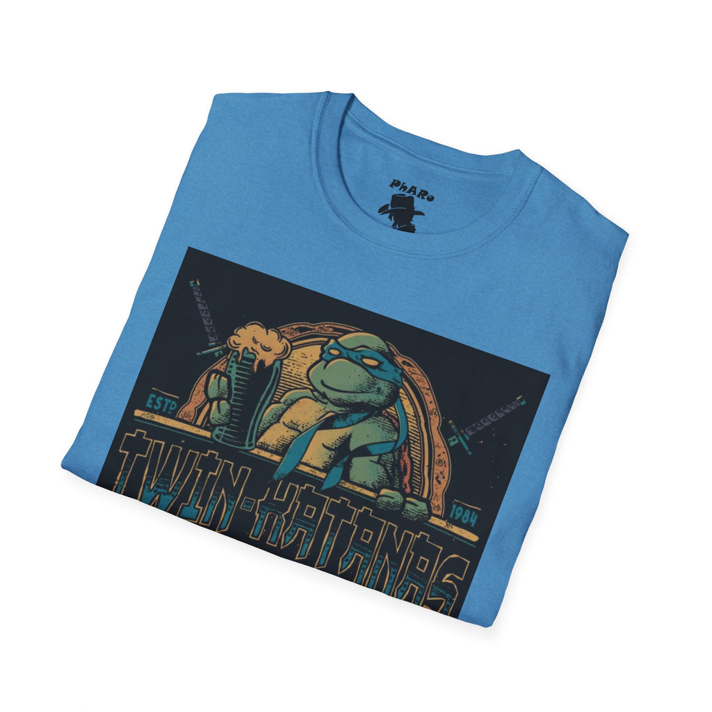 Retro Ninja Turtles T-Shirt - Twin Katanas Design