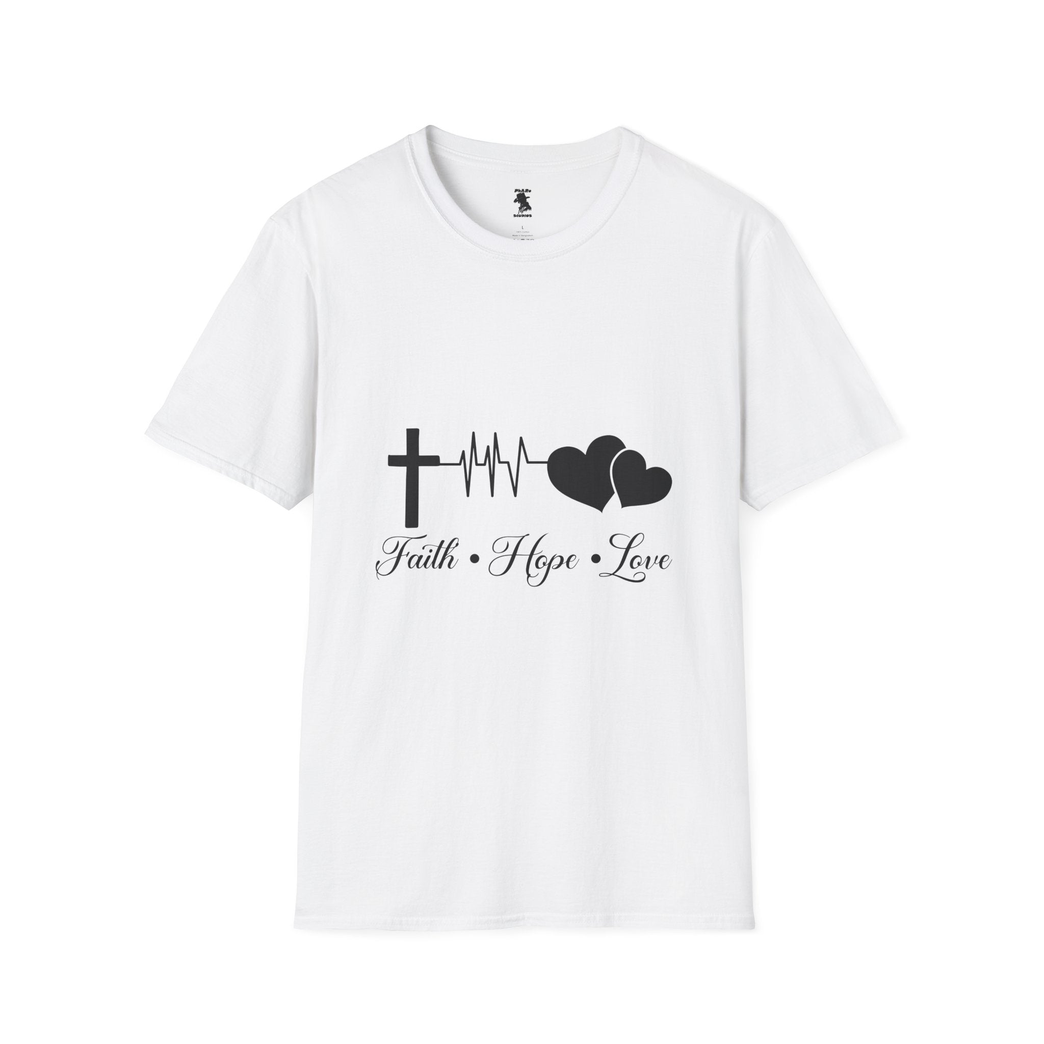 Faith Hope Love Unisex Softstyle T-Shirt - Inspirational Graphic Tee
