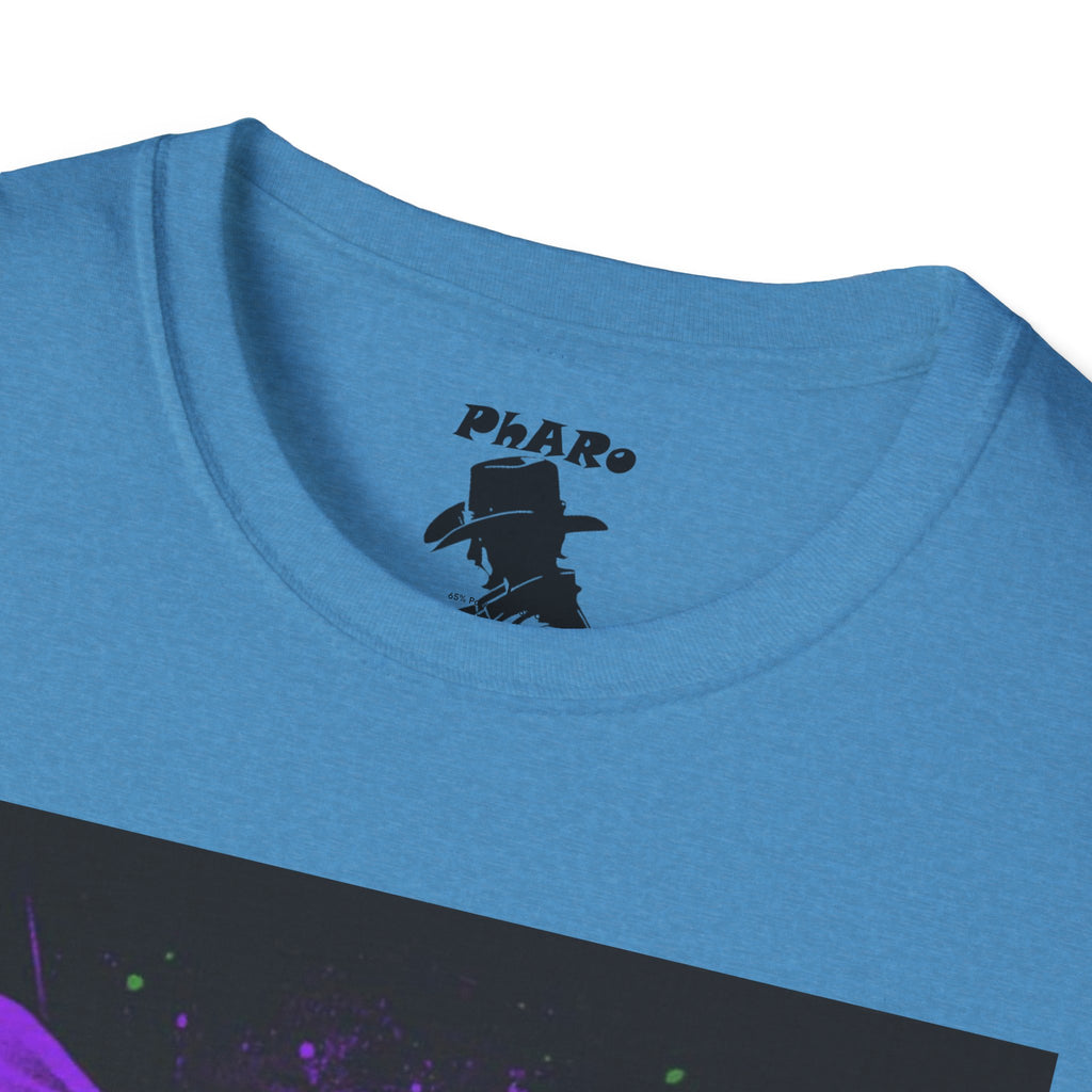 Bold Graphic Unisex T-Shirt - Edgy Design with Purple and Green Elements