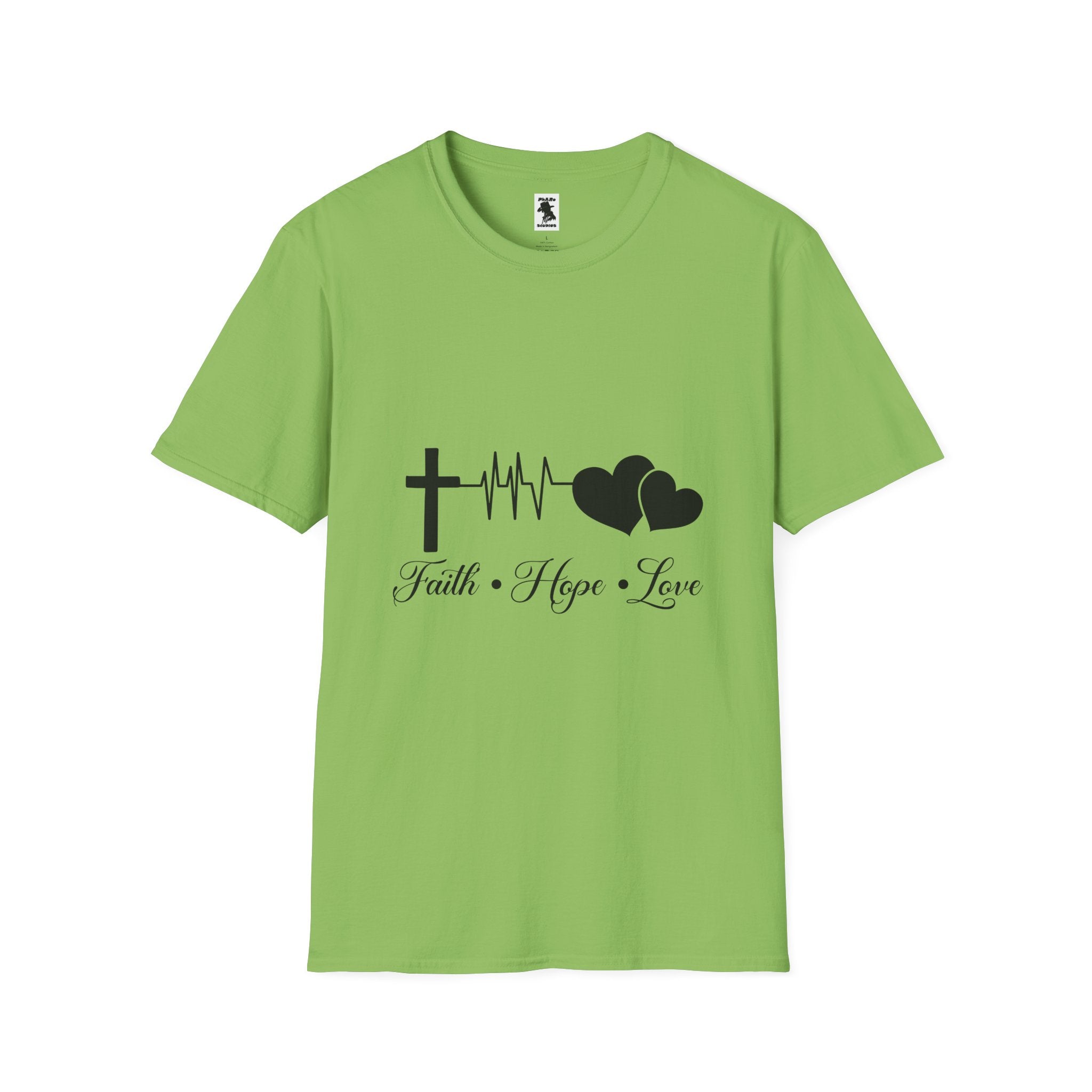 Faith Hope Love Unisex Softstyle T-Shirt - Inspirational Graphic Tee