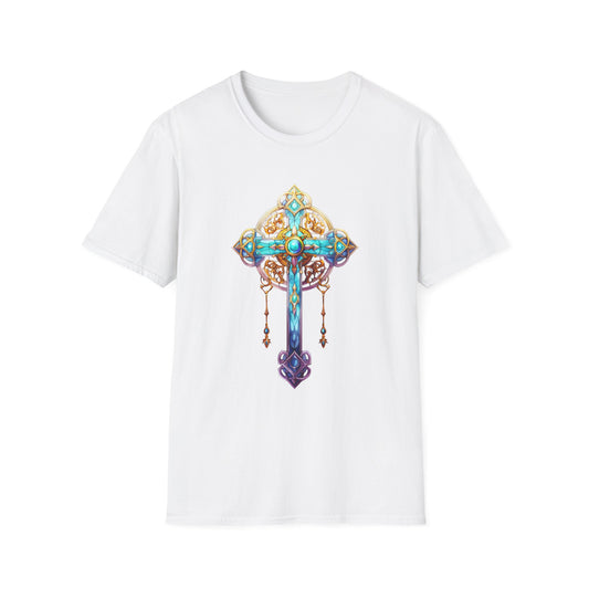 Ornate Cross T-Shirt — Colorful Jewel-Style Christian Tee