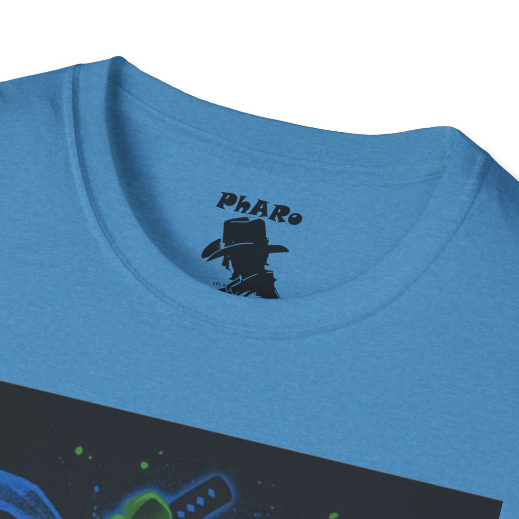 Bold Graphic Unisex T-Shirt - Edgy Design with Blue and Green Elements