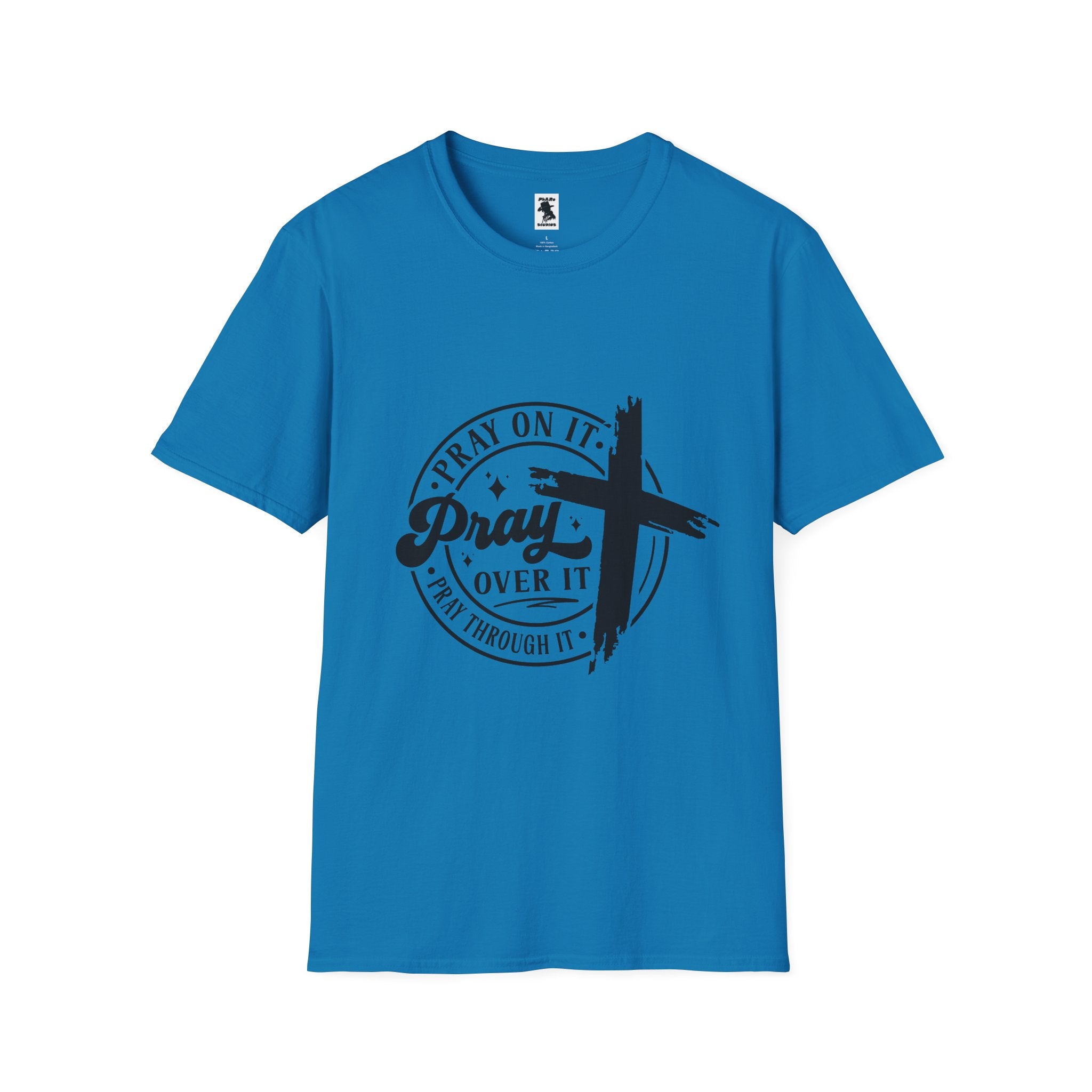 Inspirational Unisex Softstyle T-Shirt - "Pray On It, Pray Through It"