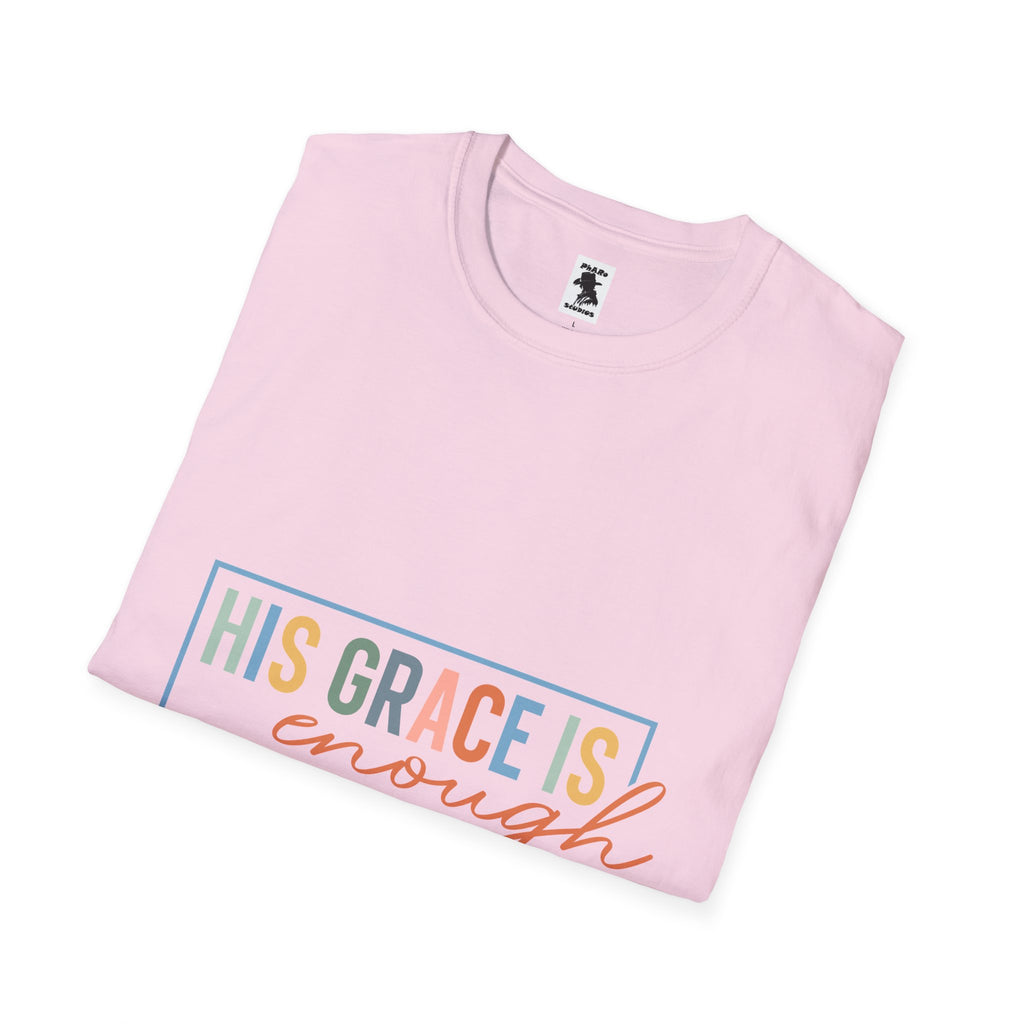 Inspirational Quote Unisex T-Shirt - 'His Grace Is Enough' - 2 Corinthians 12:9
