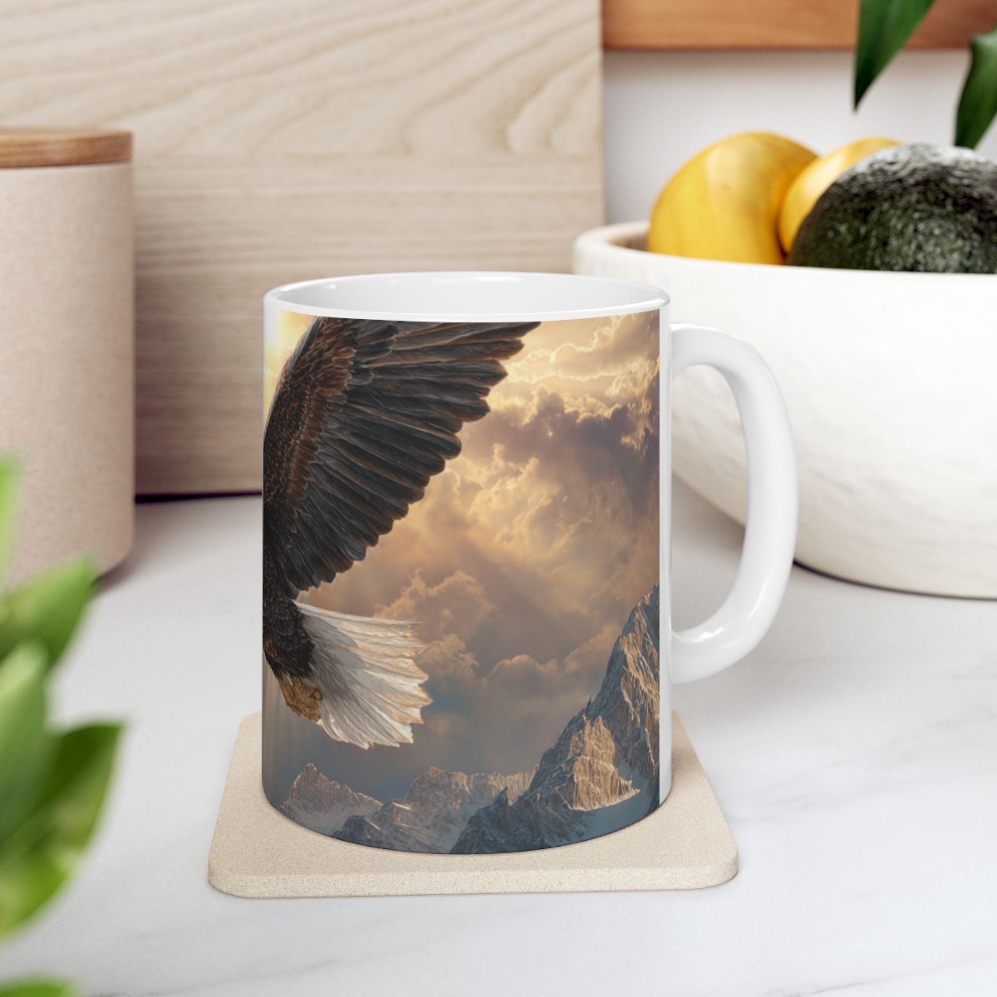 Patriots of Courage Ceramic Mug - Nature Lover Gift, Wildlife Decor, Coffee Mug for Bird Enthusiasts, Imagery of Freedom, Nature Coffee Cup