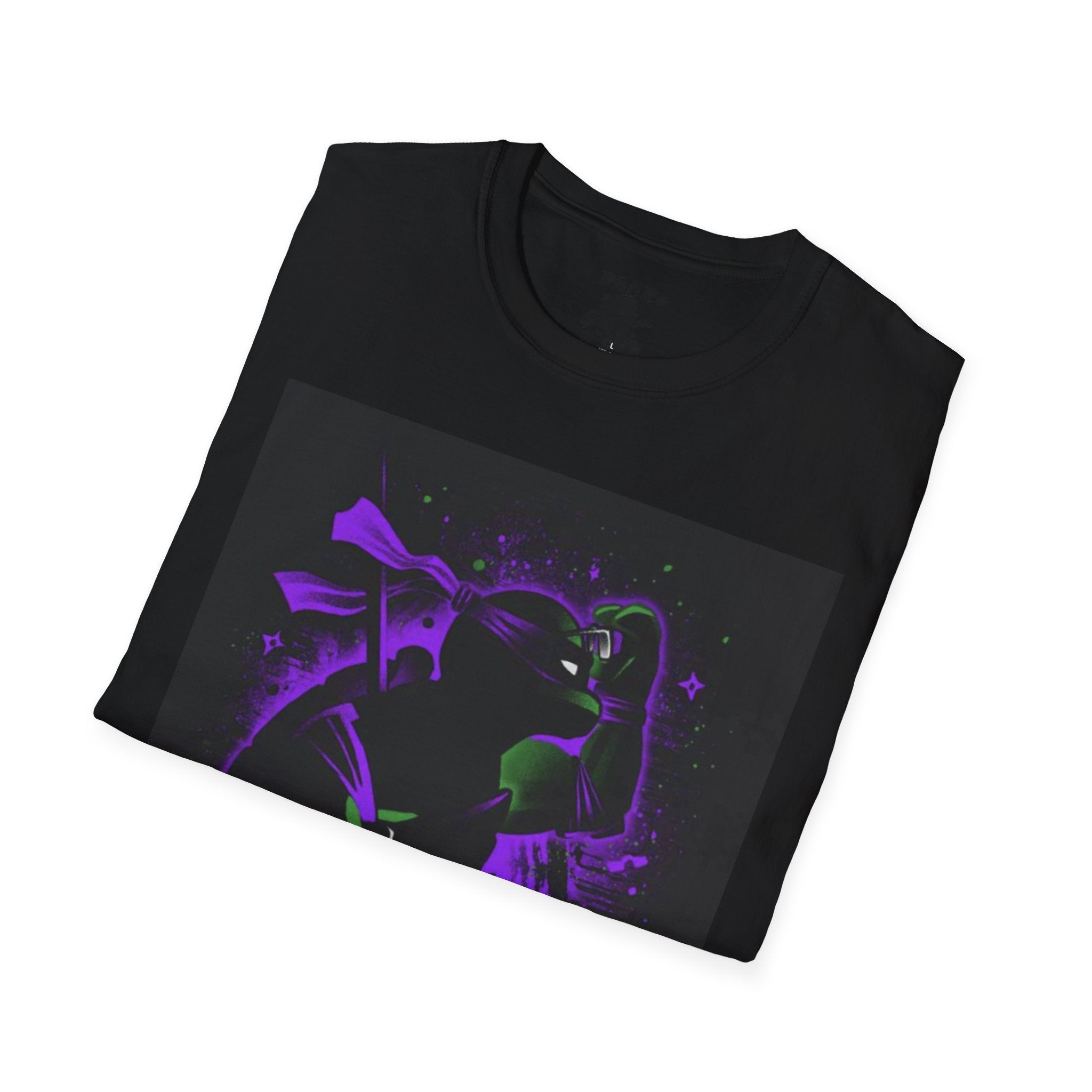 Bold Graphic Unisex T-Shirt - Edgy Design with Purple and Green Elements