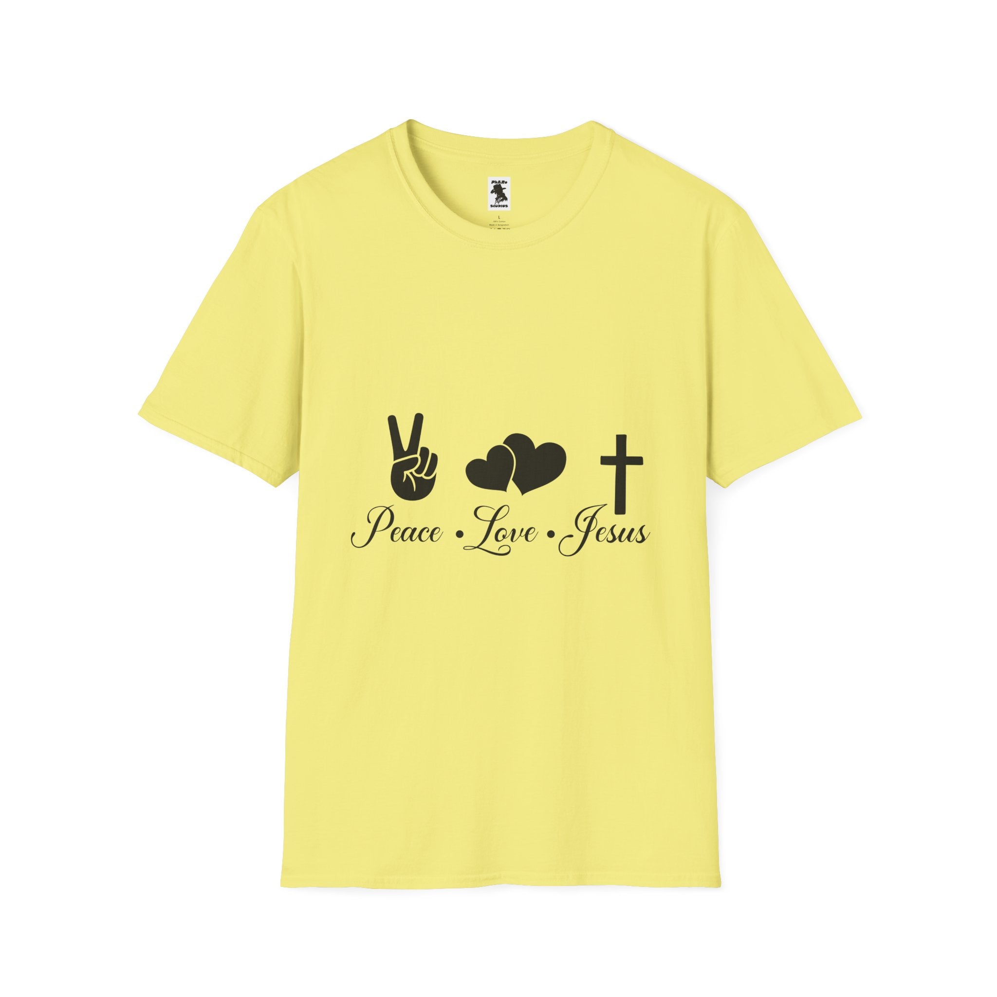 Peace Love Jesus T-Shirt | Unisex Softstyle Tee for Faith & Unity