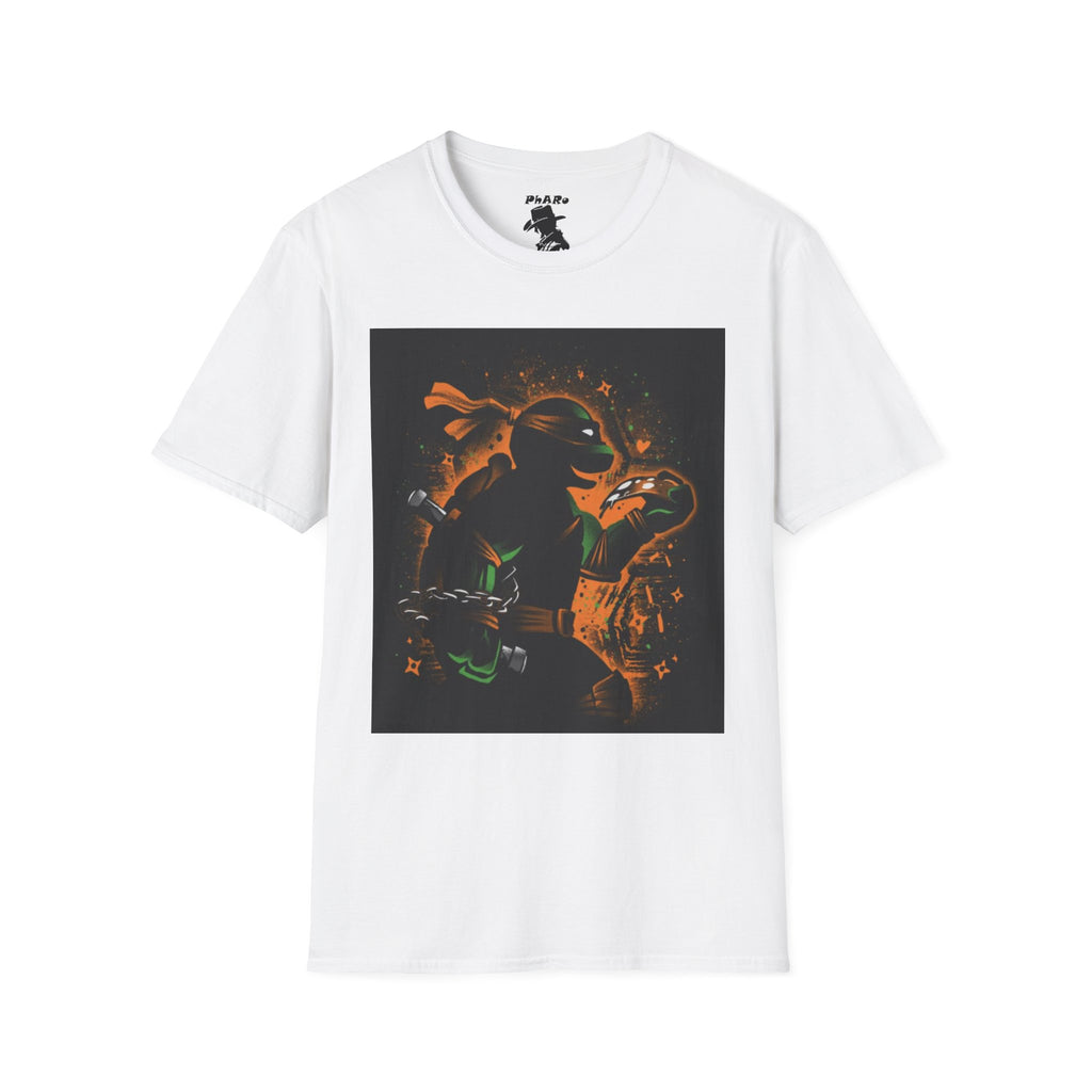 Bold Graphic Unisex T-Shirt - Edgy Design with Orange and Green Elements