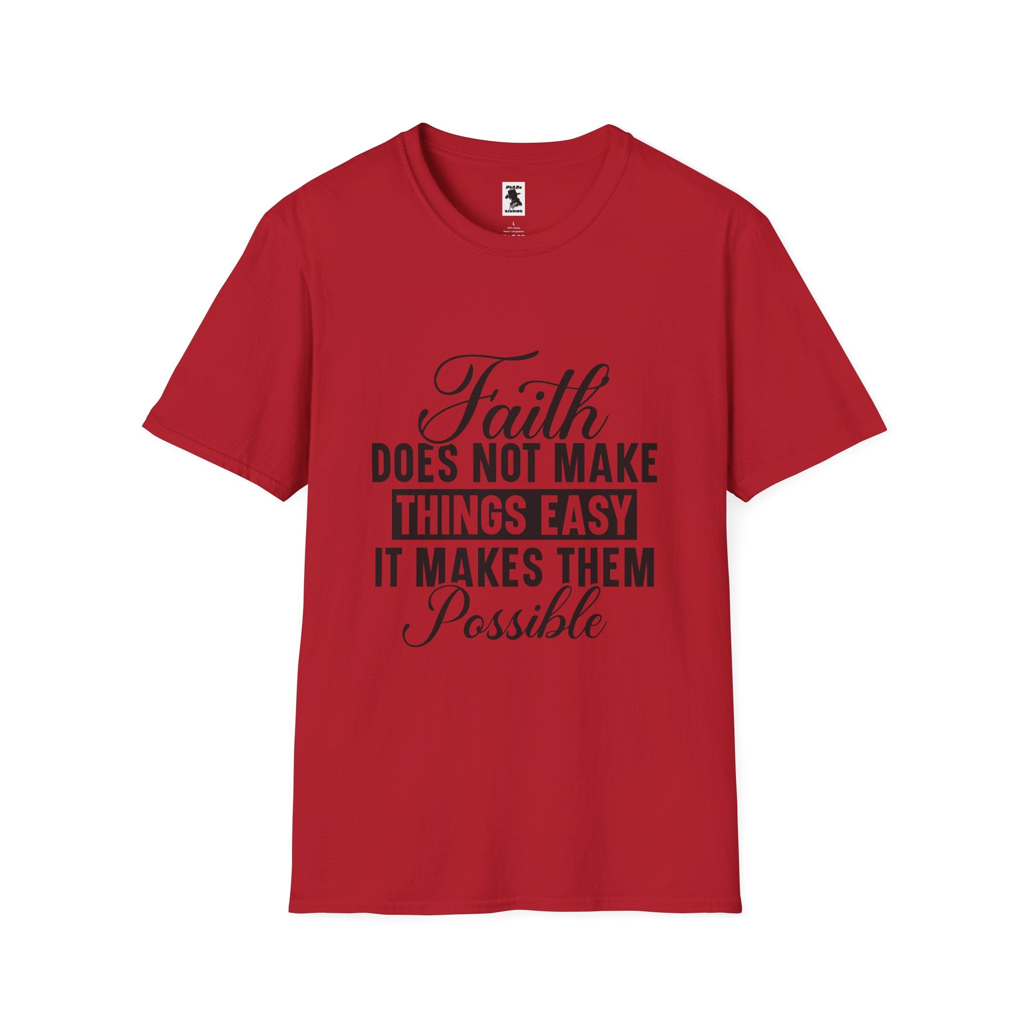Inspirational Faith T-Shirt: 'Faith Makes Things Possible' - Unisex Softstyle Tee