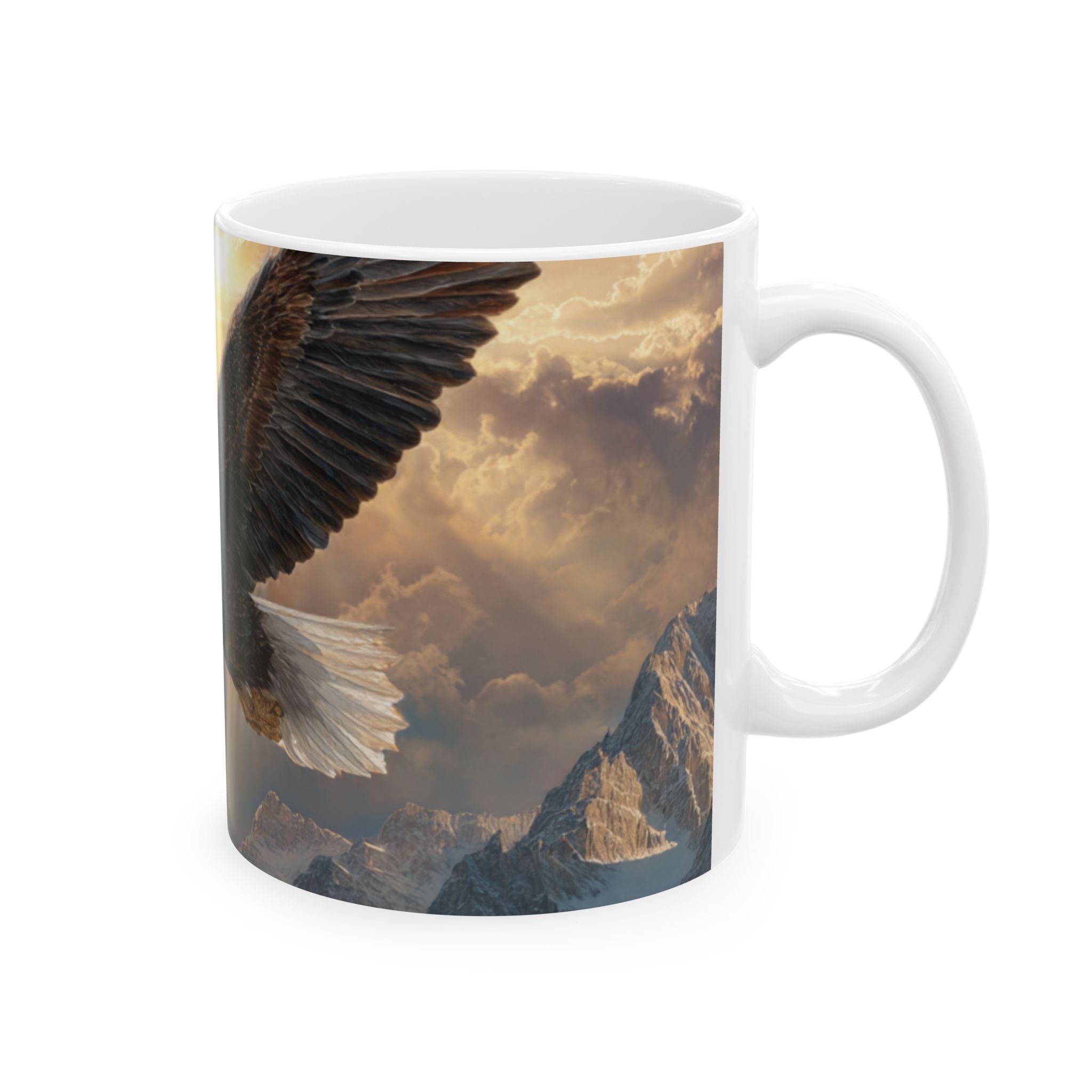 Patriots of Courage Ceramic Mug - Nature Lover Gift, Wildlife Decor, Coffee Mug for Bird Enthusiasts, Imagery of Freedom, Nature Coffee Cup