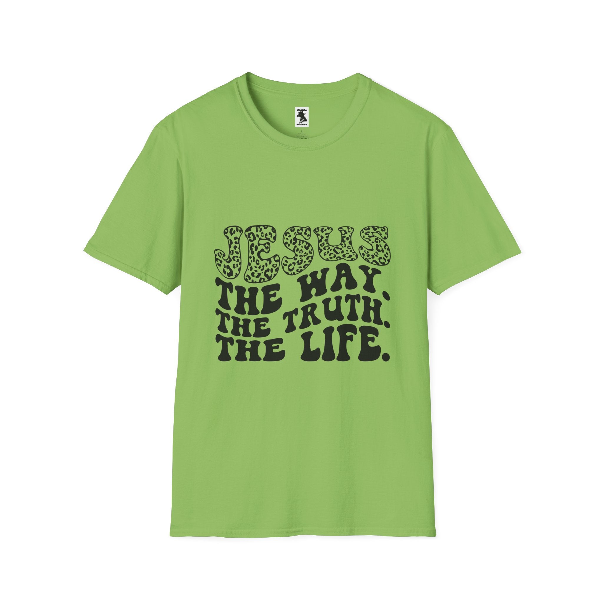 Inspirational Unisex Softstyle T-Shirt: 'Jesus - The Way, The Truth, The Life'