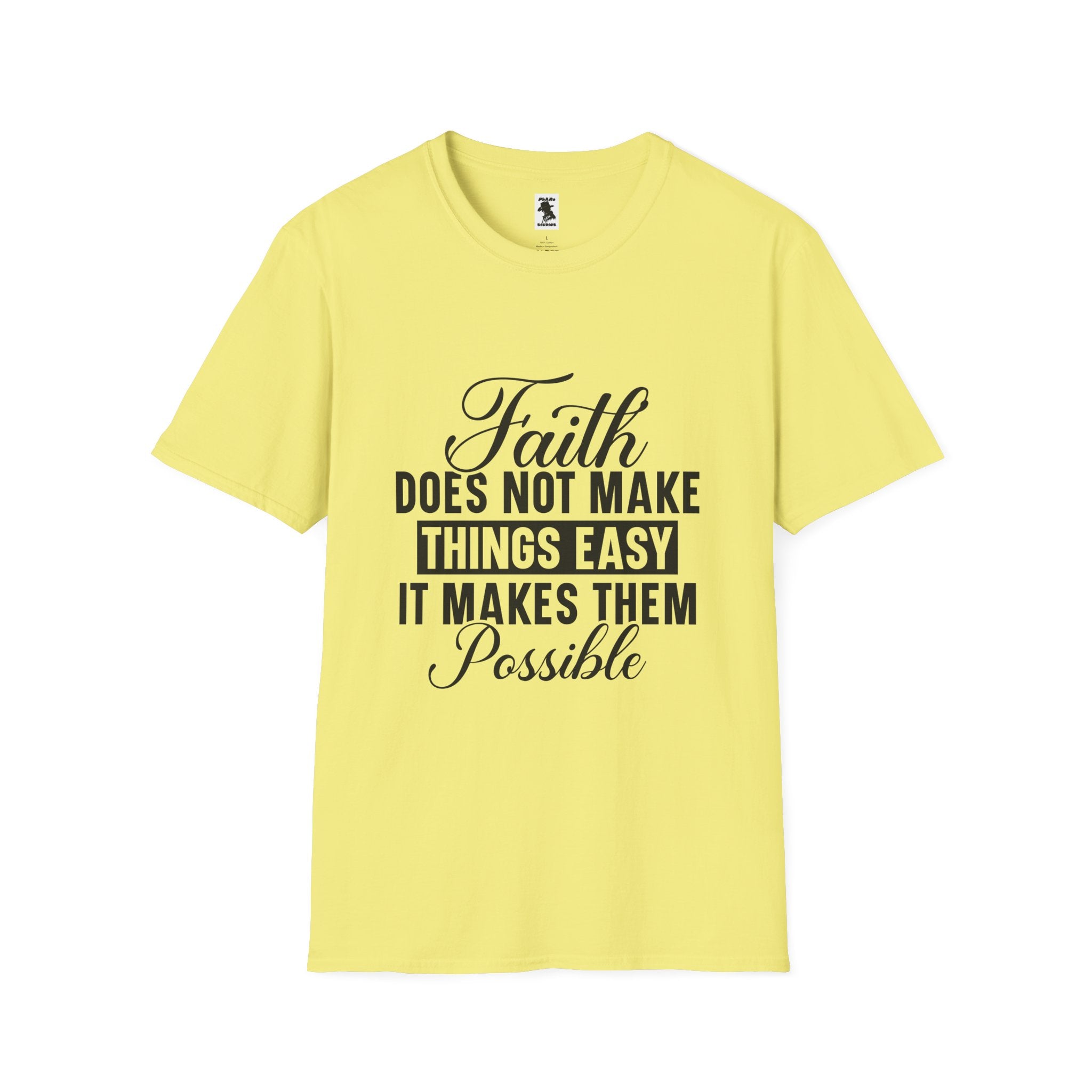 Inspirational Faith T-Shirt: 'Faith Makes Things Possible' - Unisex Softstyle Tee