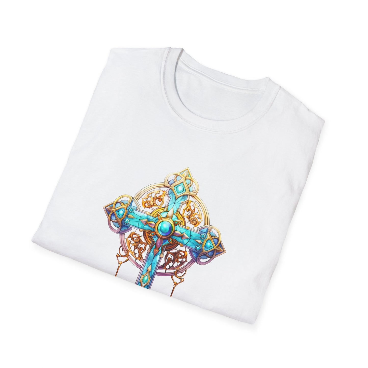 Ornate Cross T-Shirt — Colorful Jewel-Style Christian Tee