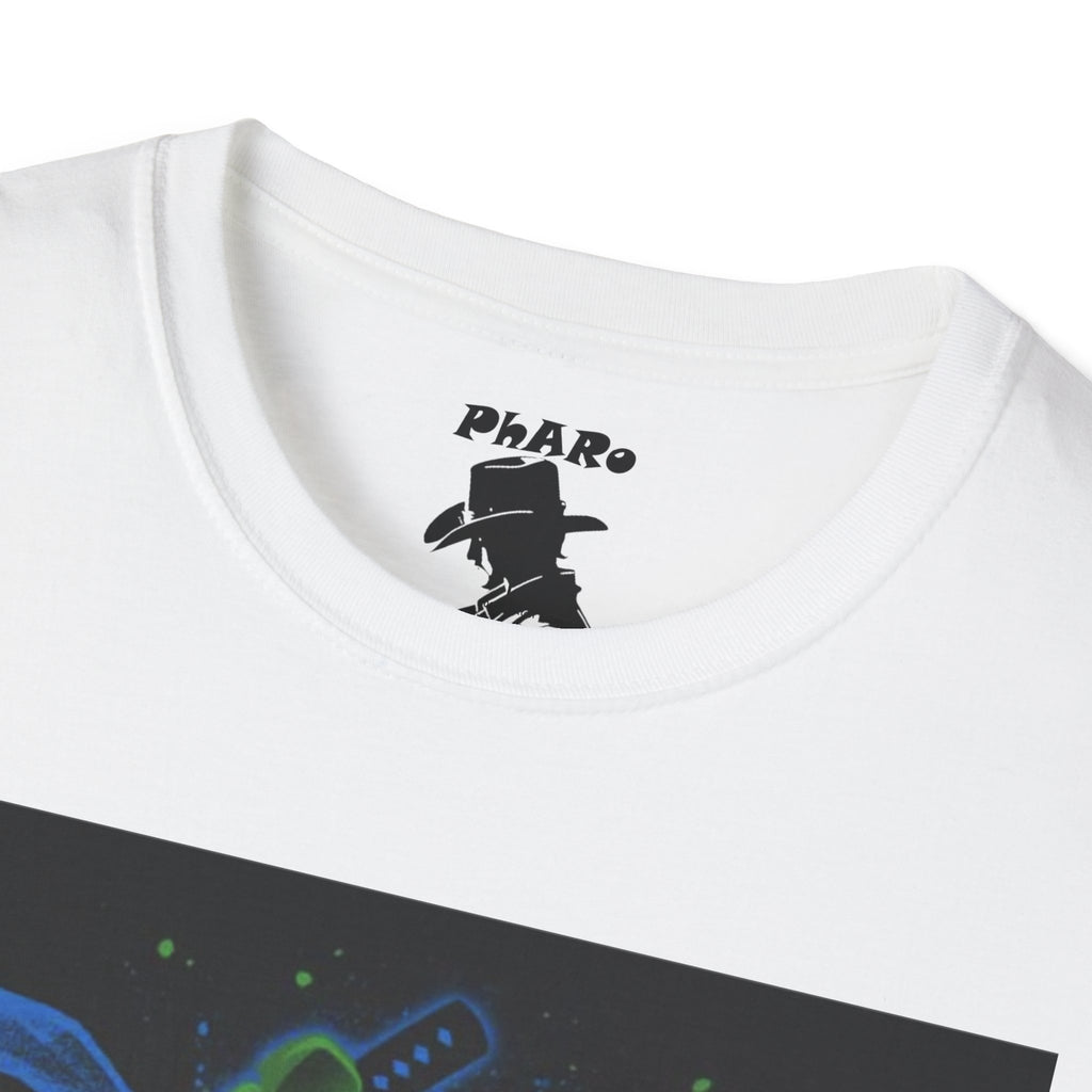 Bold Graphic Unisex T-Shirt - Edgy Design with Blue and Green Elements