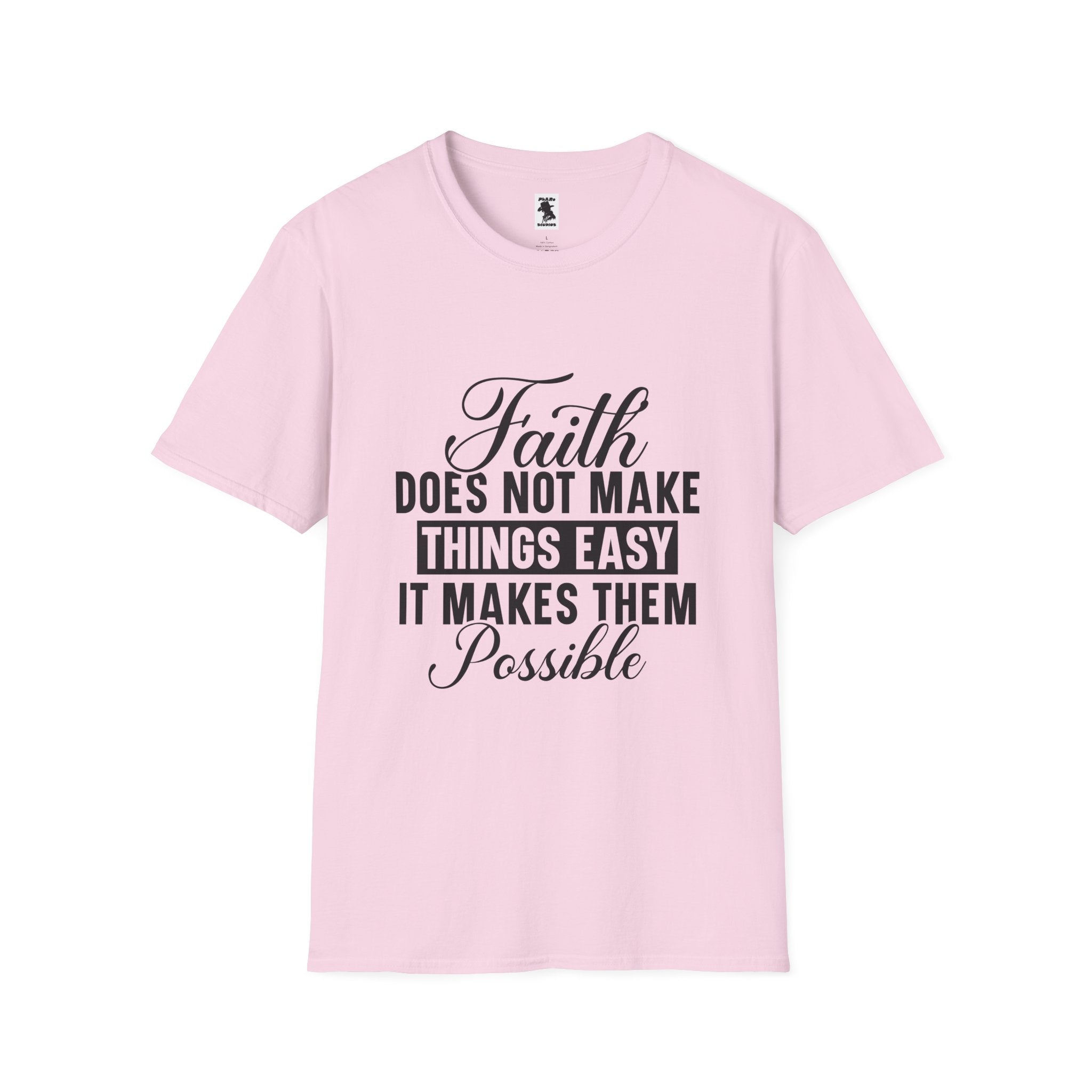 Inspirational Faith T-Shirt: 'Faith Makes Things Possible' - Unisex Softstyle Tee
