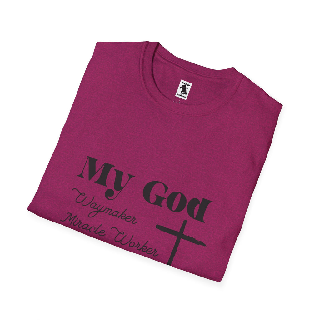 Inspirational Christian T-Shirt - My God Waymaker, Miracle Worker, Promise Keeper