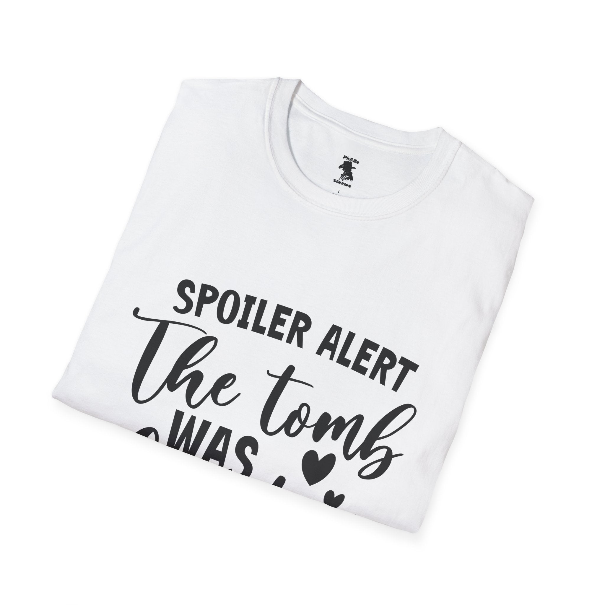 'Spoiler Alert: The Tomb Was Empty' Unisex Softstyle T-Shirt - Perfect for Easter and Celebrations!