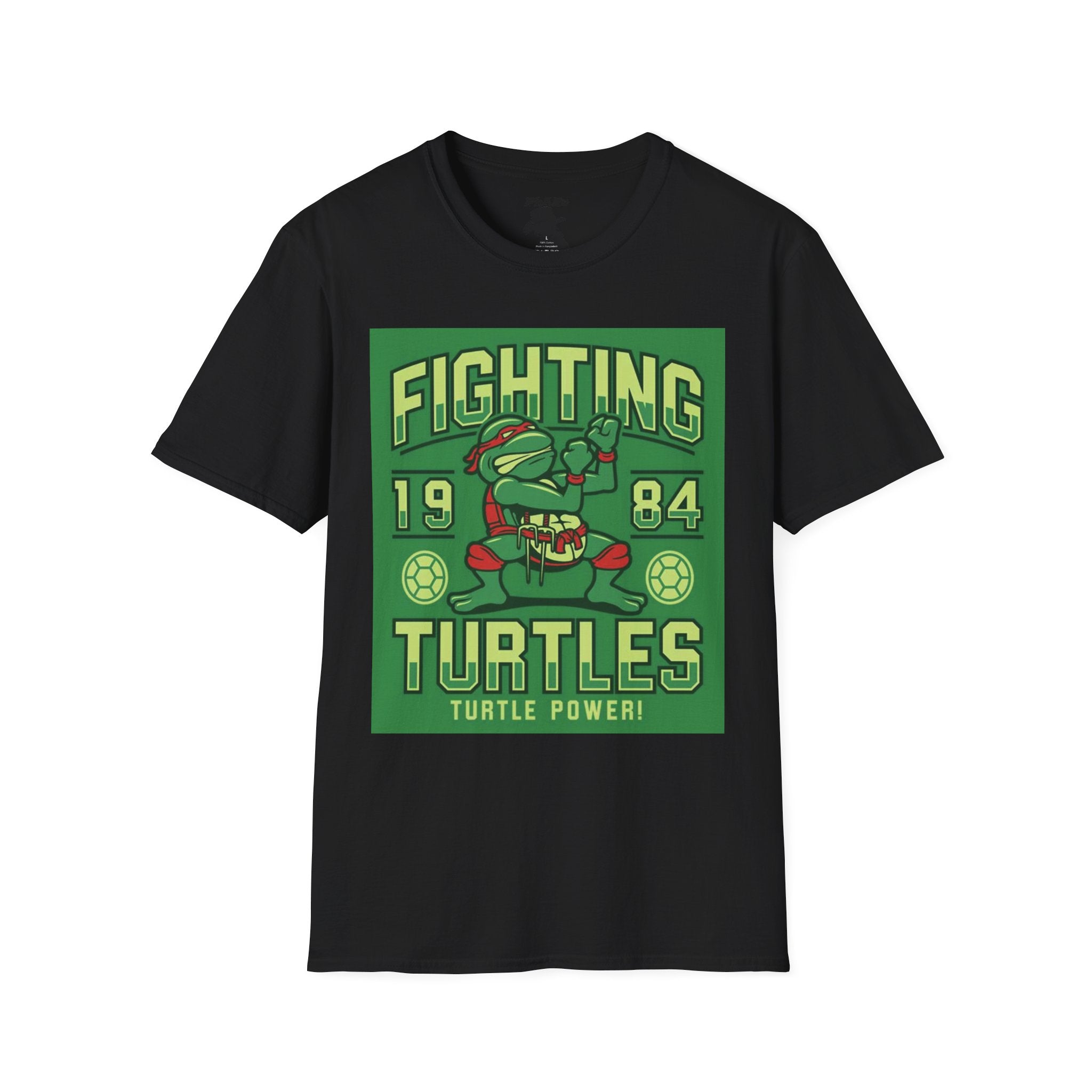 Fighting Turtles Graphic T-Shirt - Turtle Power 1984 Unisex Softstyle