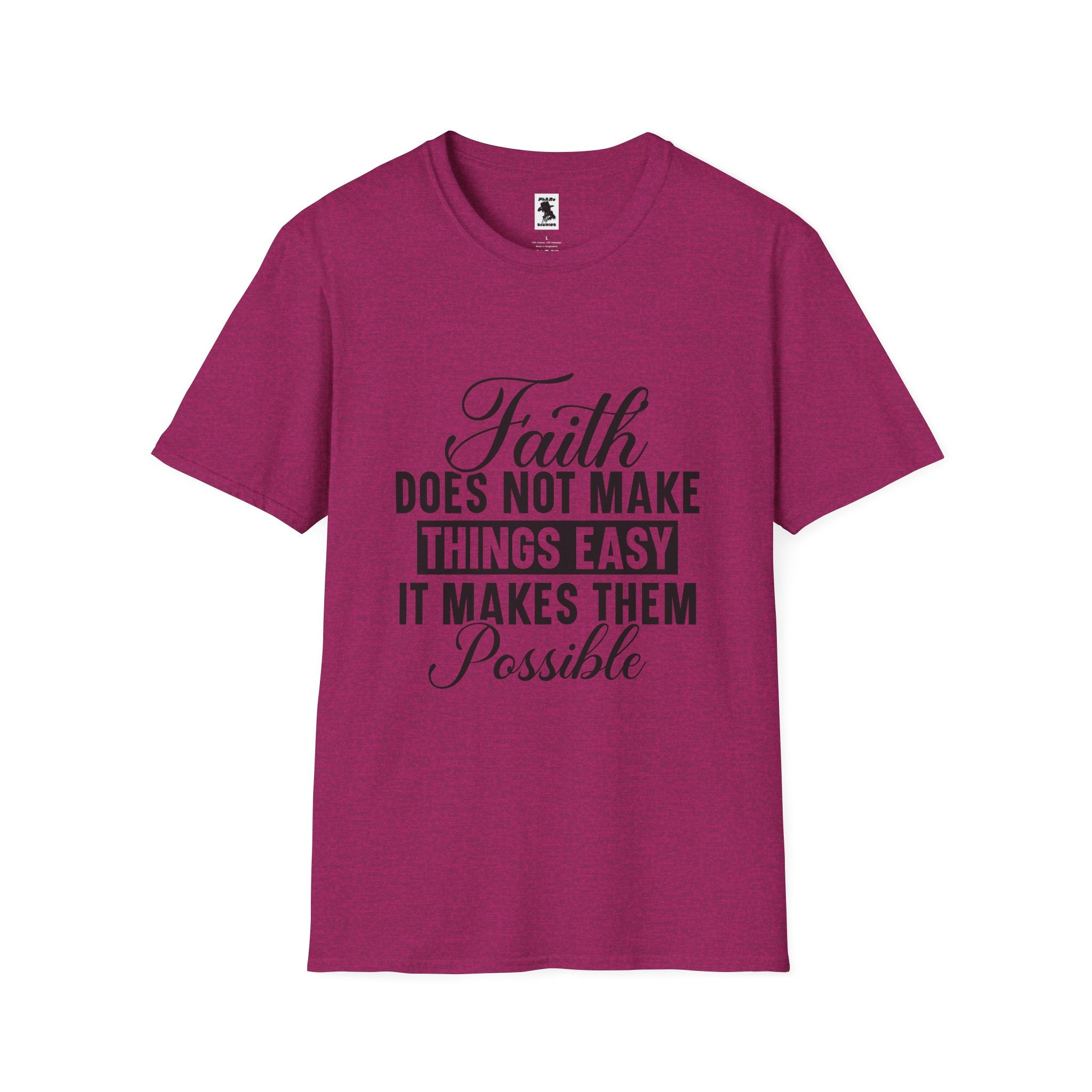 Inspirational Faith T-Shirt: 'Faith Makes Things Possible' - Unisex Softstyle Tee