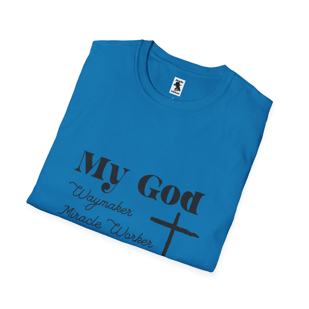 Inspirational Christian T-Shirt - My God Waymaker, Miracle Worker, Promise Keeper